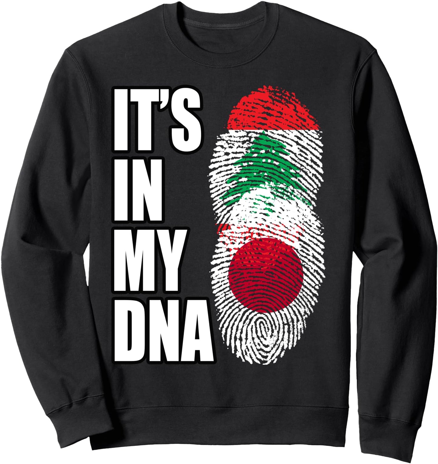 Lebanese And Japanese Mix DNA Heritage Flag Sweatshirt