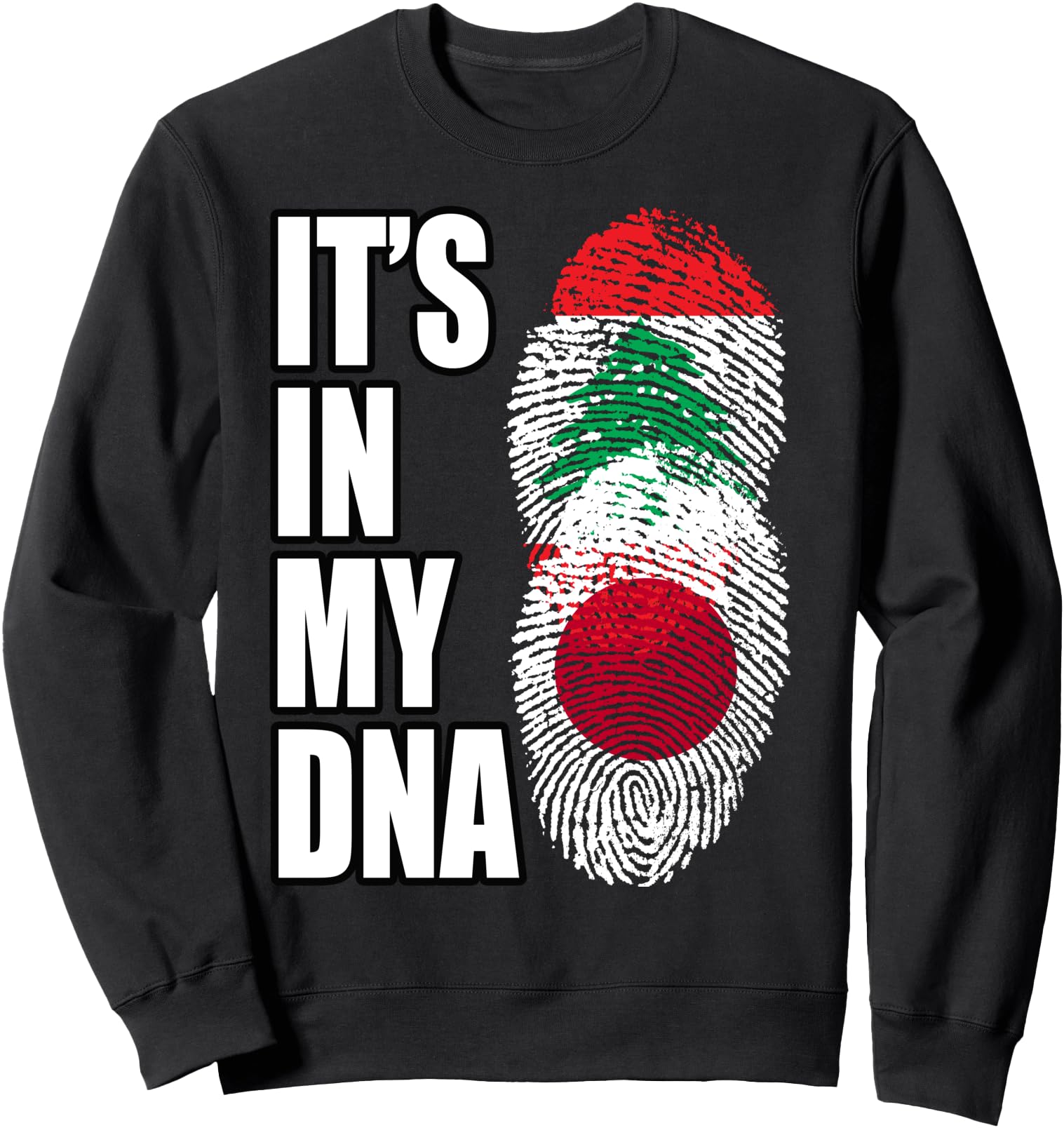 Lebanese And Japanese Mix DNA Heritage Flag Sweatshirt