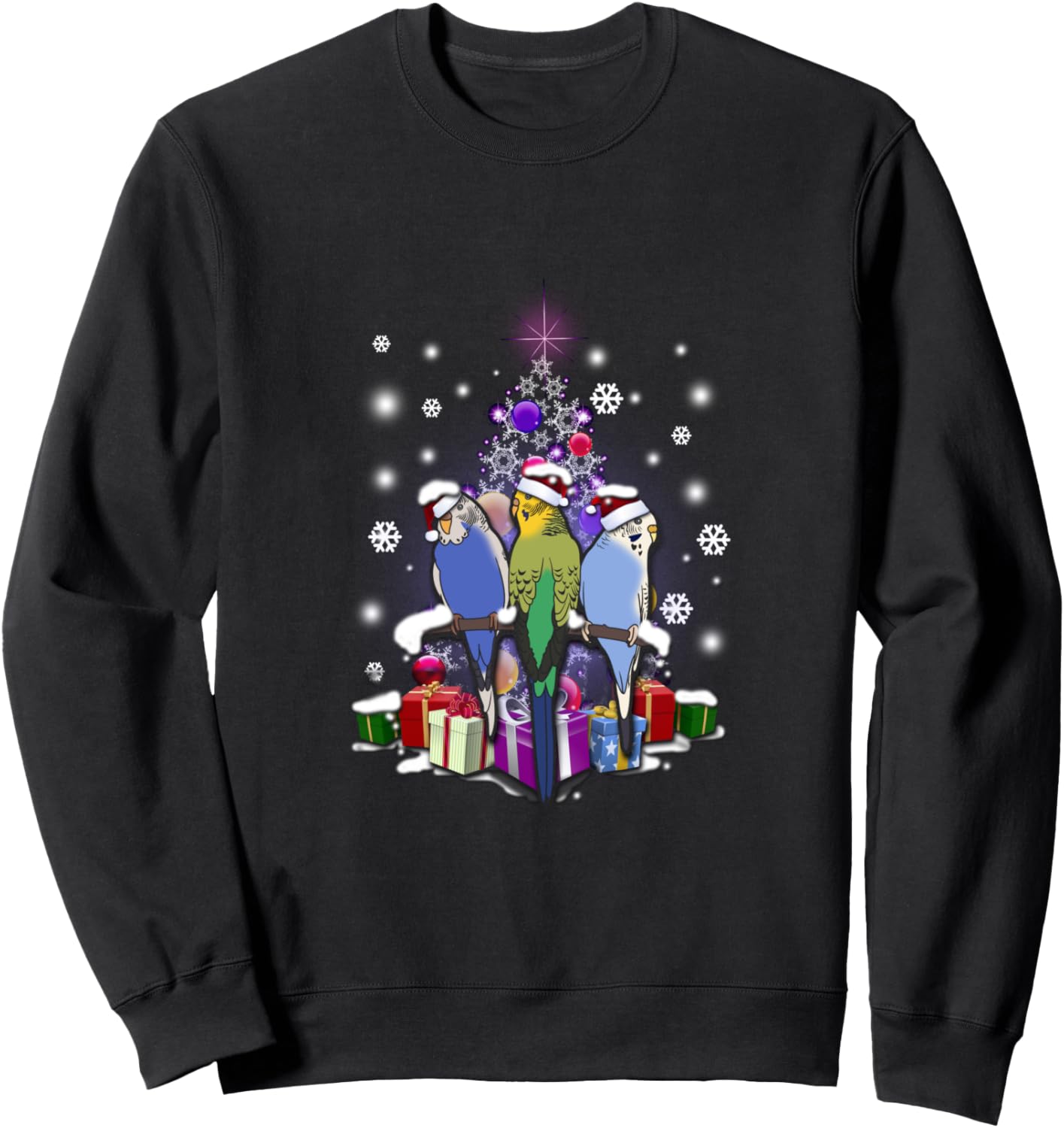 Budgies Parakeet Bird Cockatiel Christmas Xmas Sweatshirt