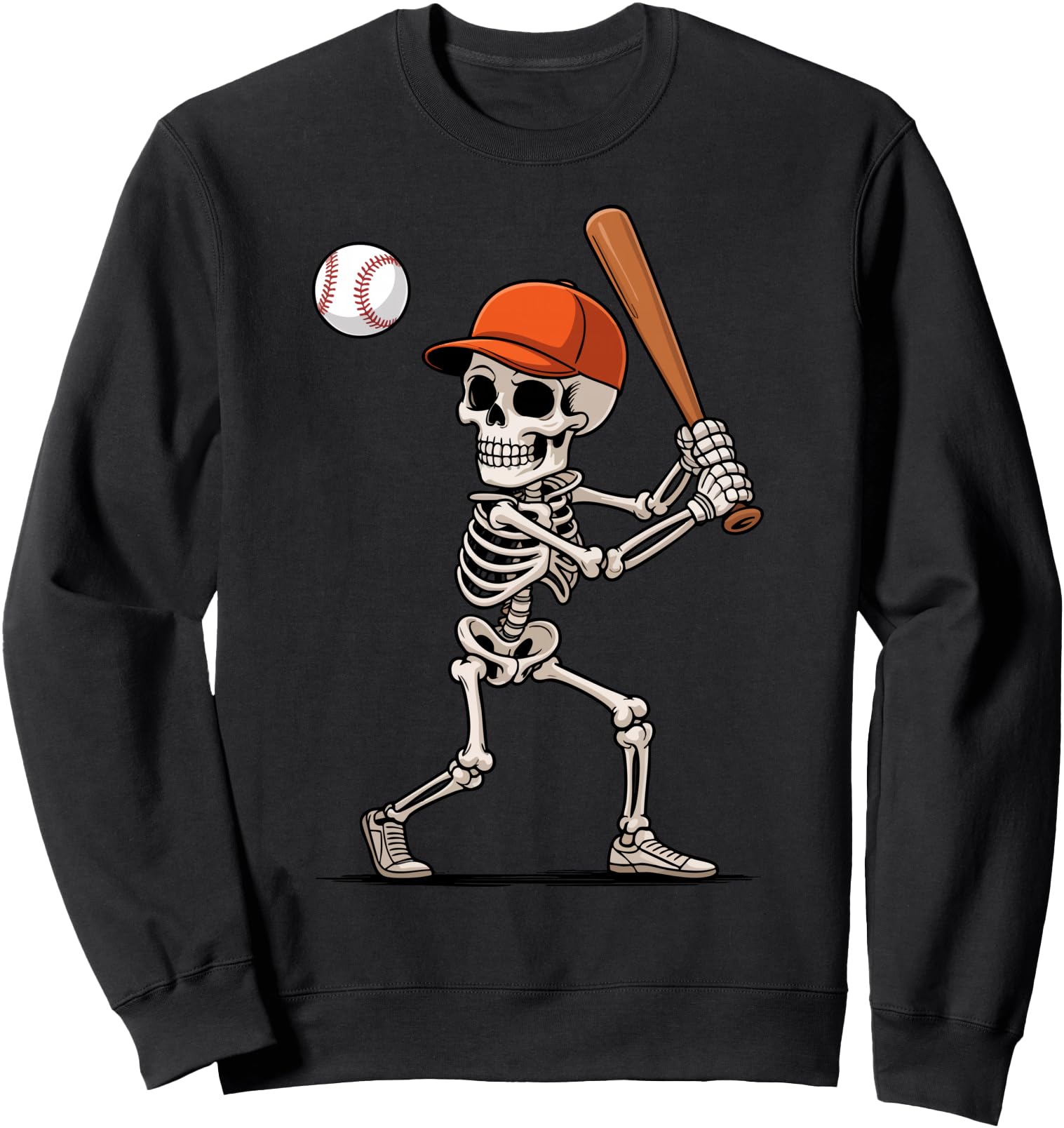 Skeleton Baseball Player Halloween Costume Men Boys Sweatshirt