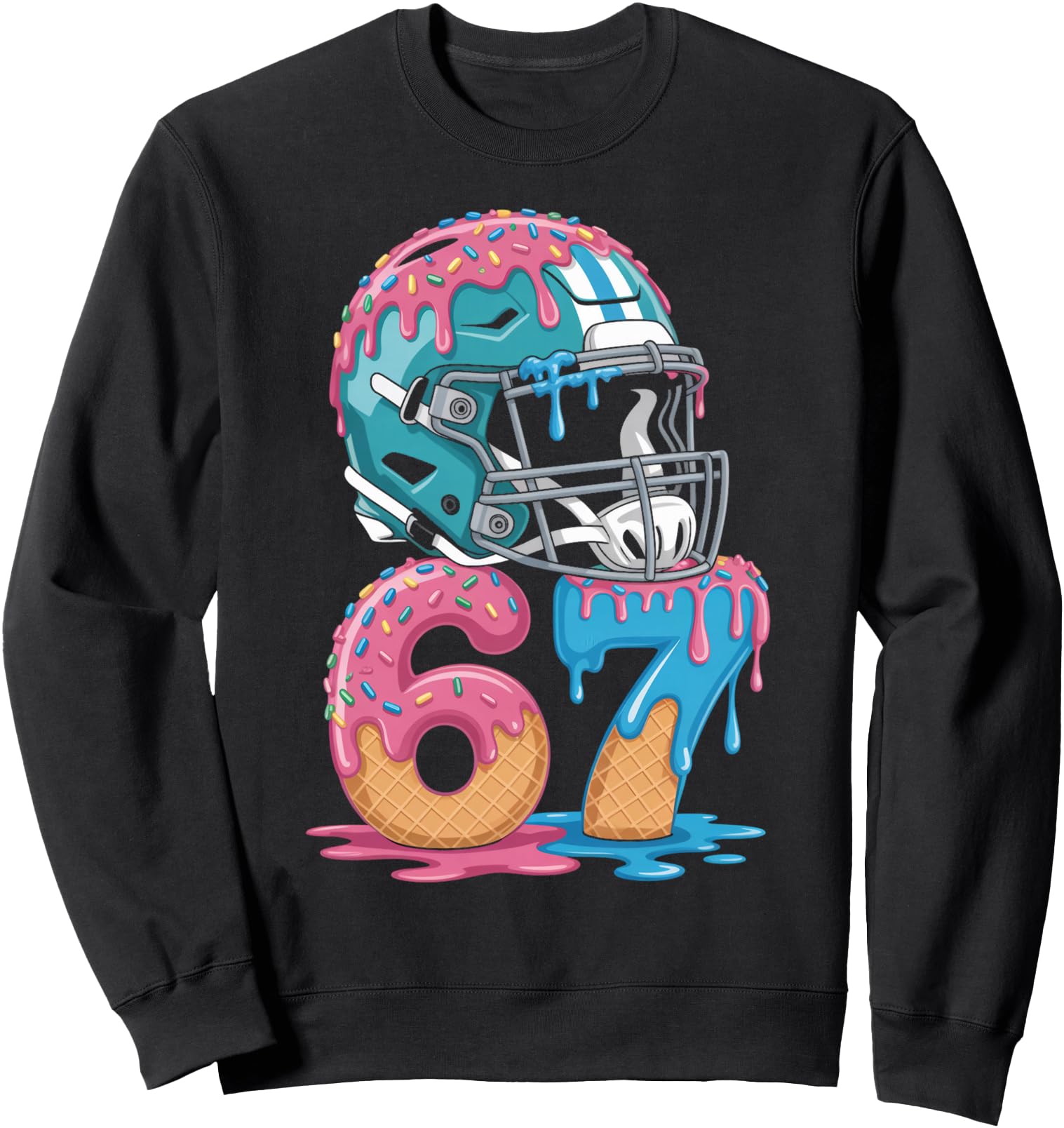 67 Number 67th Sports American Football Ice Cream Drip Sweatshirt