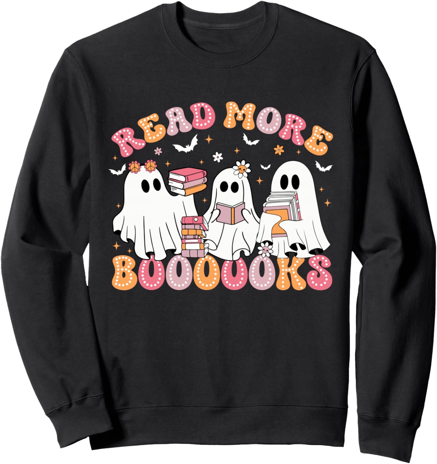 Cute Ghost Book Read More Books Funny Teachers Halloween Sweatshirt