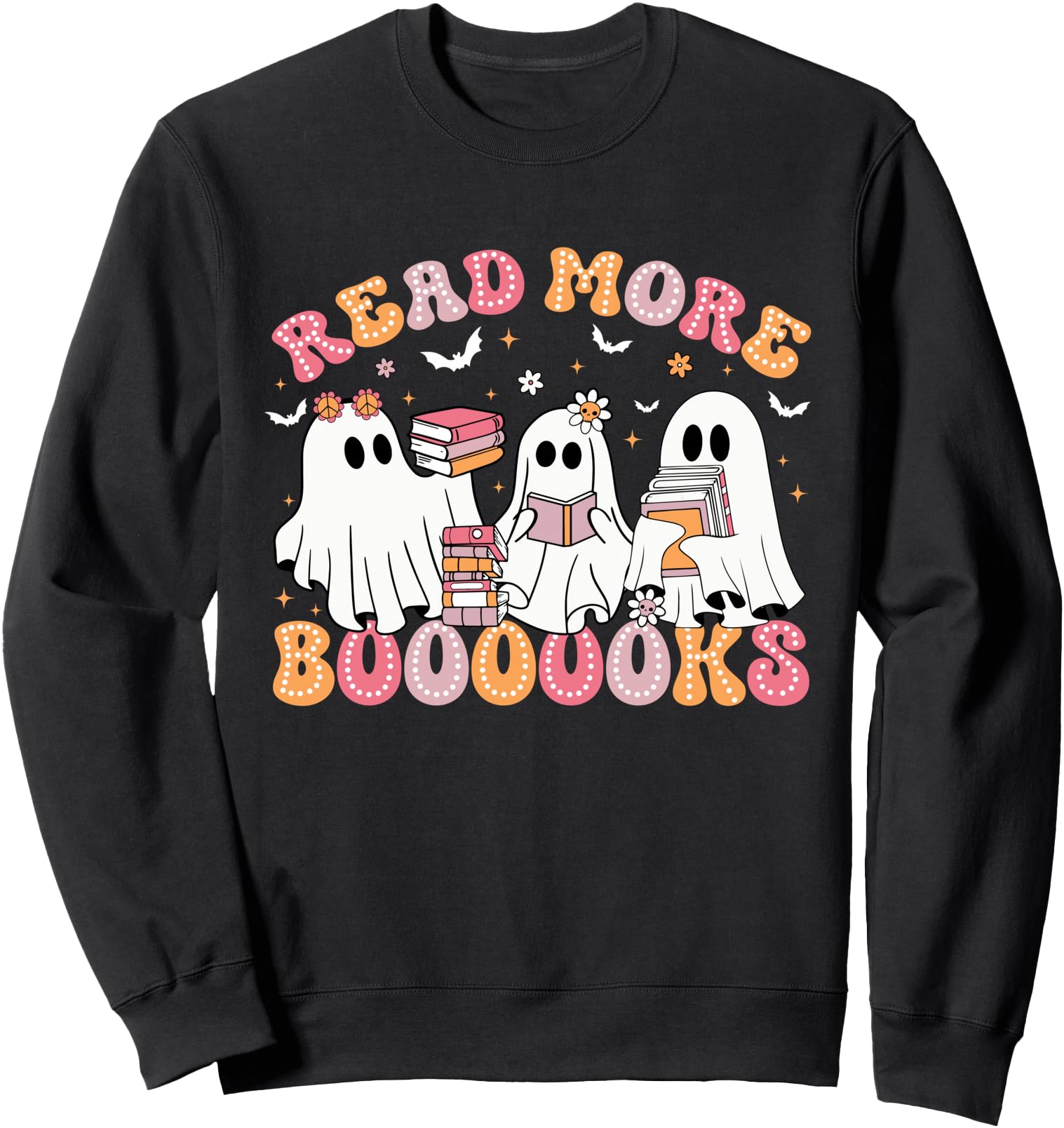 Cute Ghost Book Read More Books Funny Teachers Halloween Sweatshirt