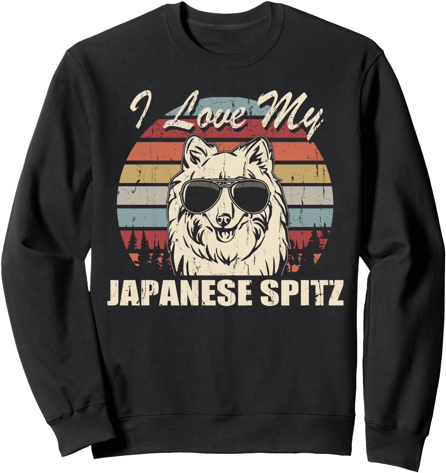 I Love My Japanese Spitz Vintage Retro Design Sweatshirt