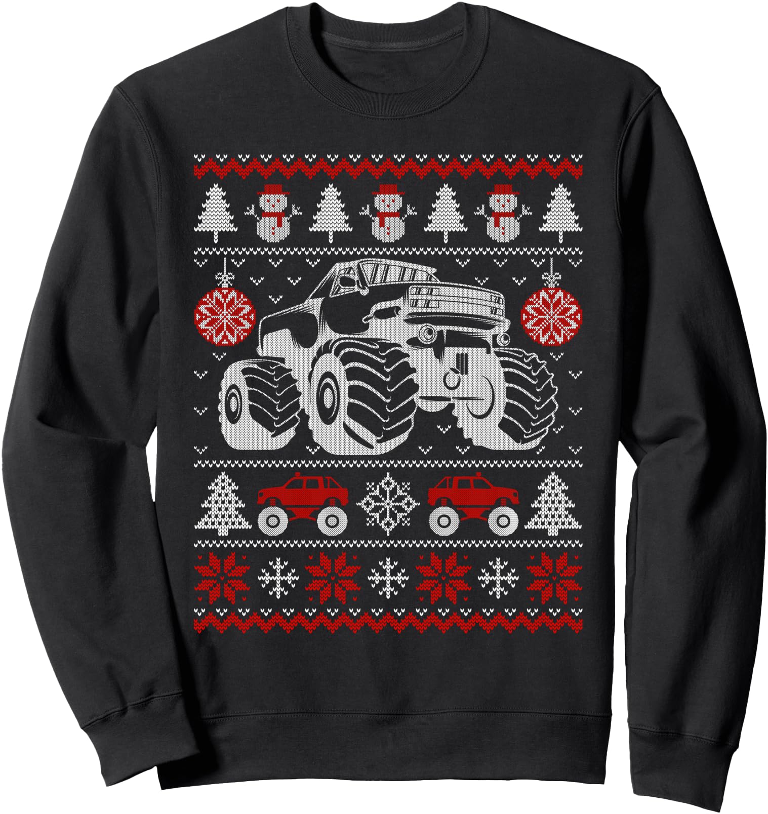 Monster Truck Lovers Ugly Christmas Sweater Xmas Boys Sweatshirt