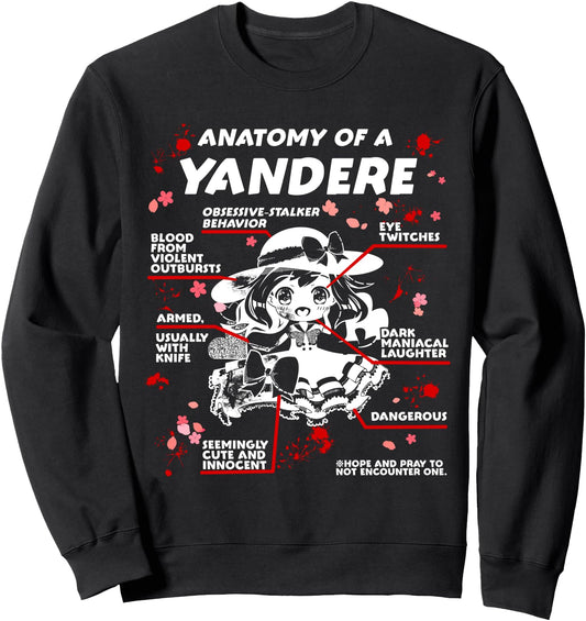 Anatomy of a Yandere - Kawaii Japanese Anime Sweatshirt