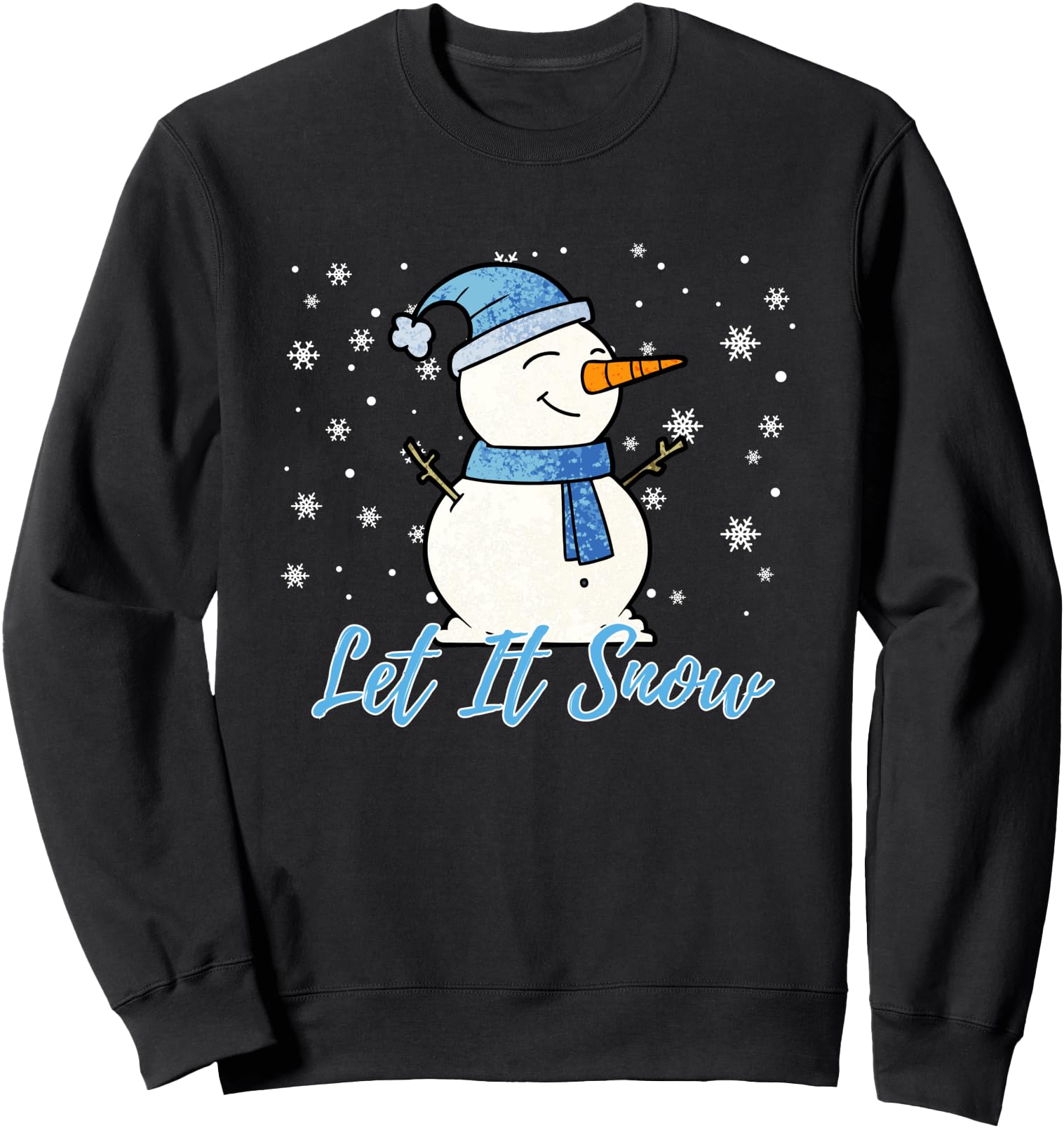 Cute Snowman Let It Snow Christmas Holiday Sweatshirt