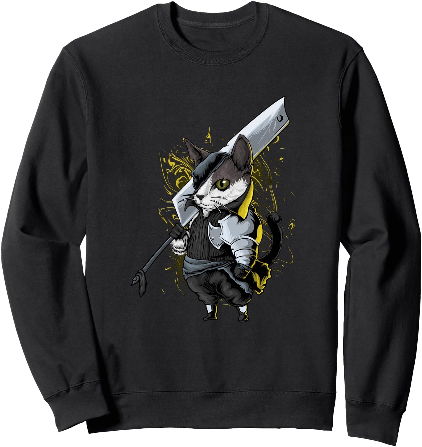 Killer Cat Sword Japanese Warrior Aesthetic Edgy Streetwear Sweatshirt