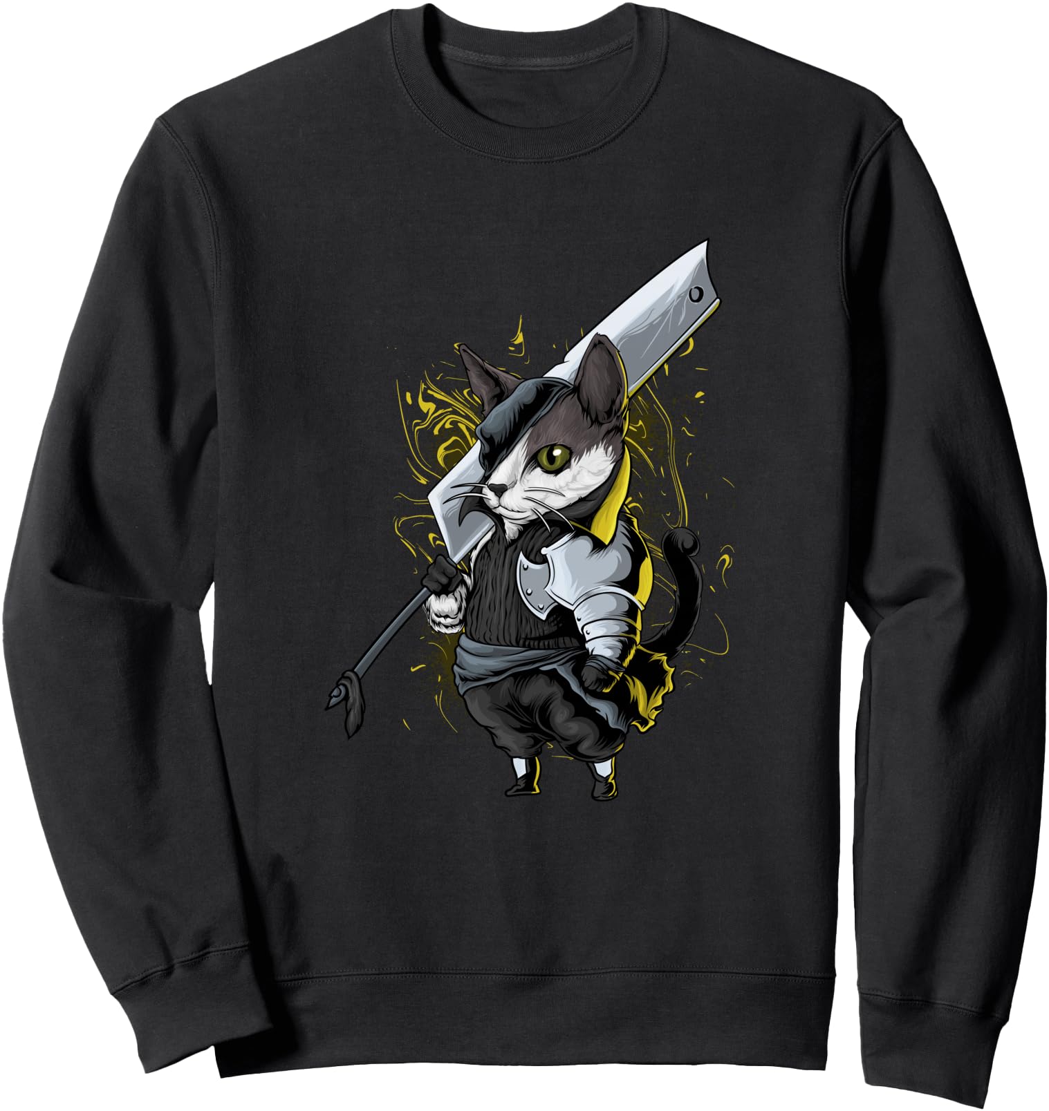Killer Cat Sword Japanese Warrior Aesthetic Edgy Streetwear Sweatshirt