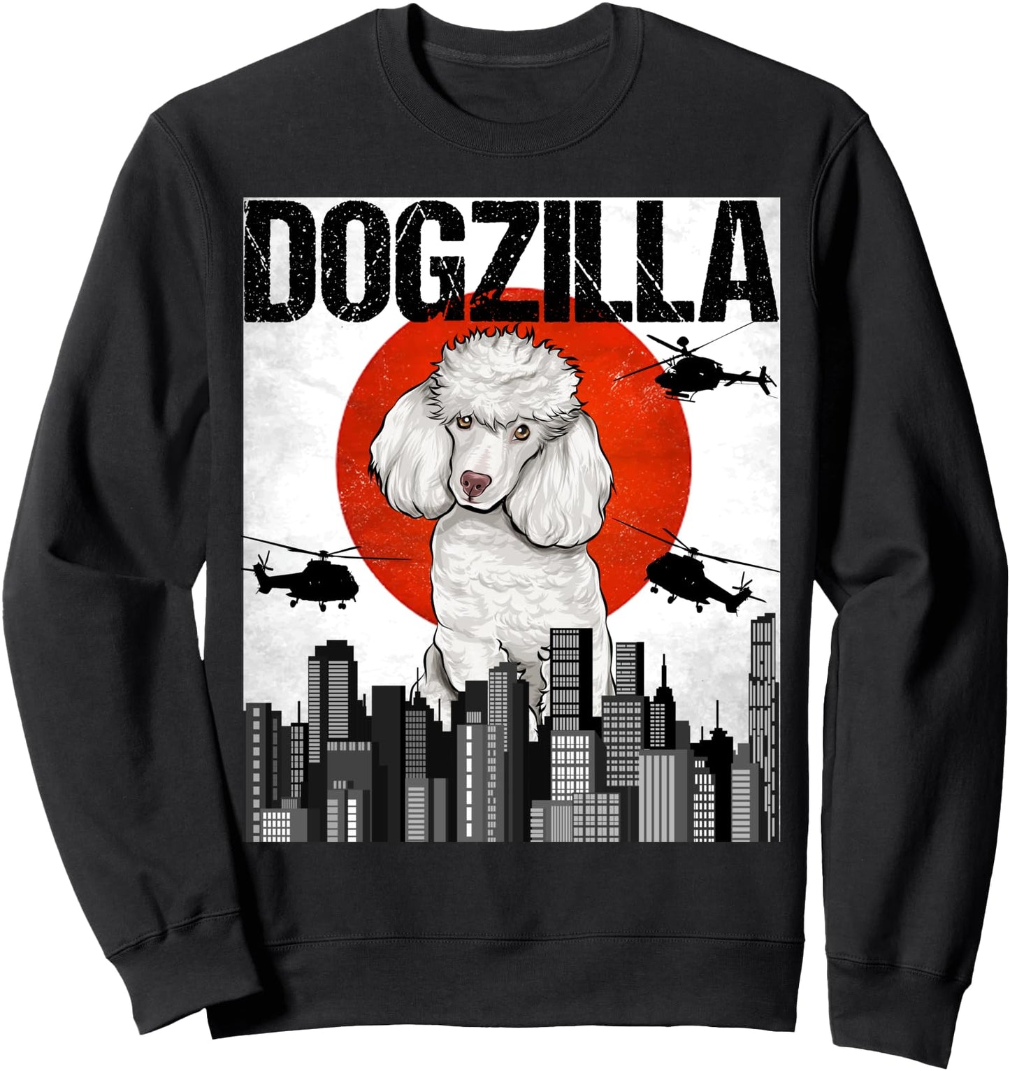 Funny Vintage Japanese Dogzilla Poodle Sweatshirt