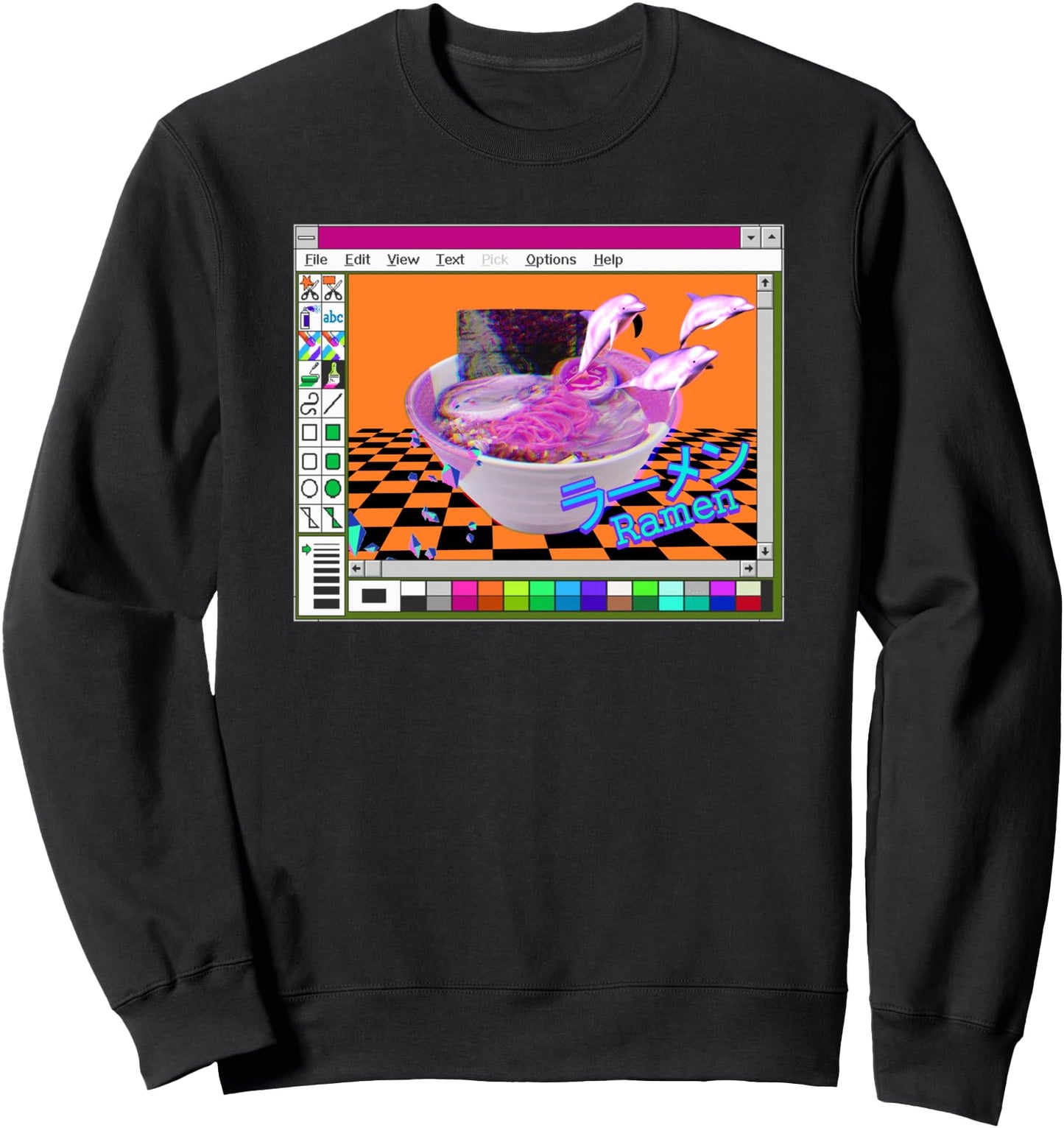 90s 80s Vaporwave Japanese Ramen Vaporwave Aesthetic Sweatshirt