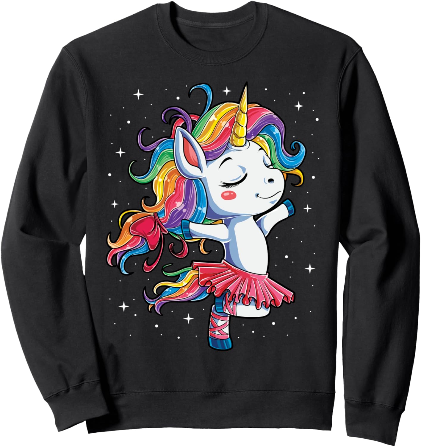 Ballet Dancer Unicorn Sweatshirt Women Rainbow Ballerina Tee Sweatshirt