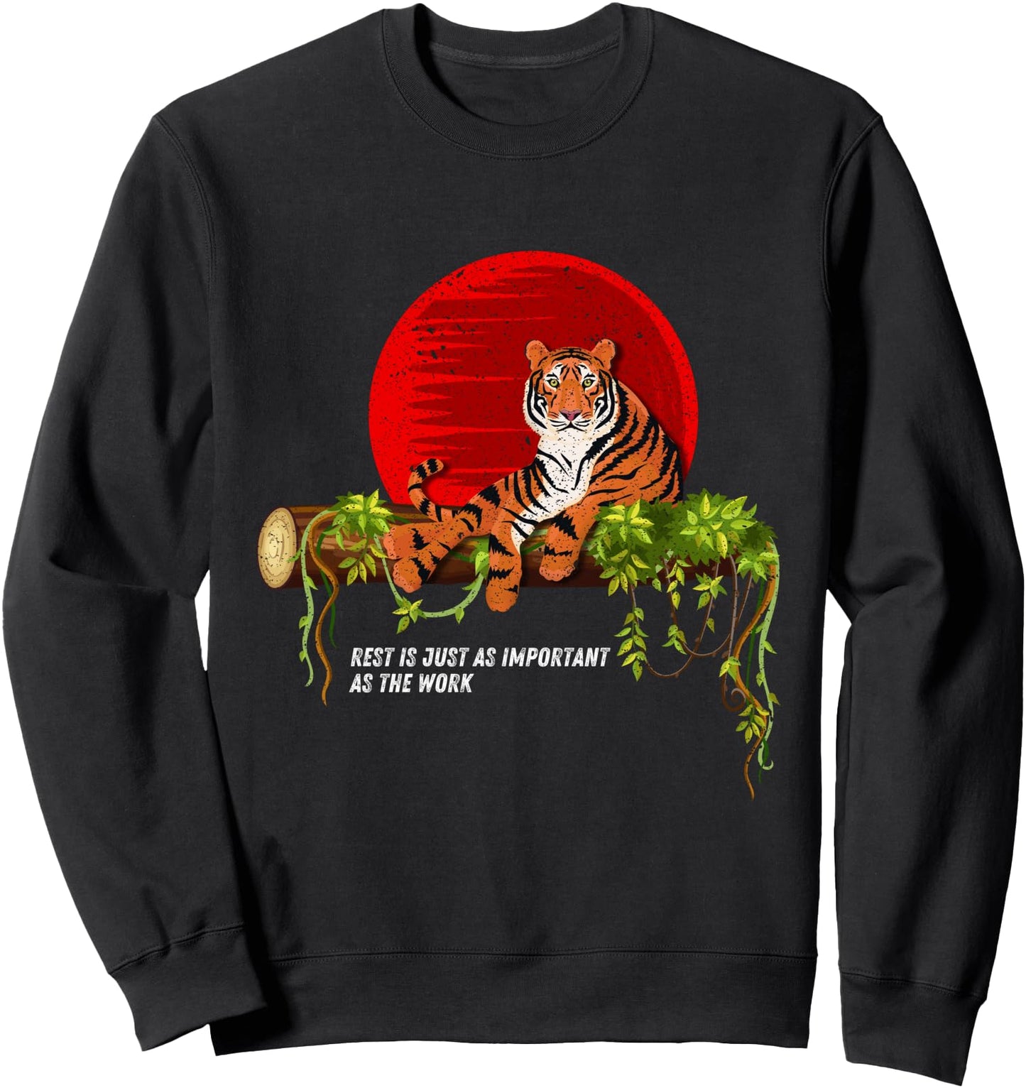 Sleeping Tiger Philosophy Quote Japanese Art Sweatshirt