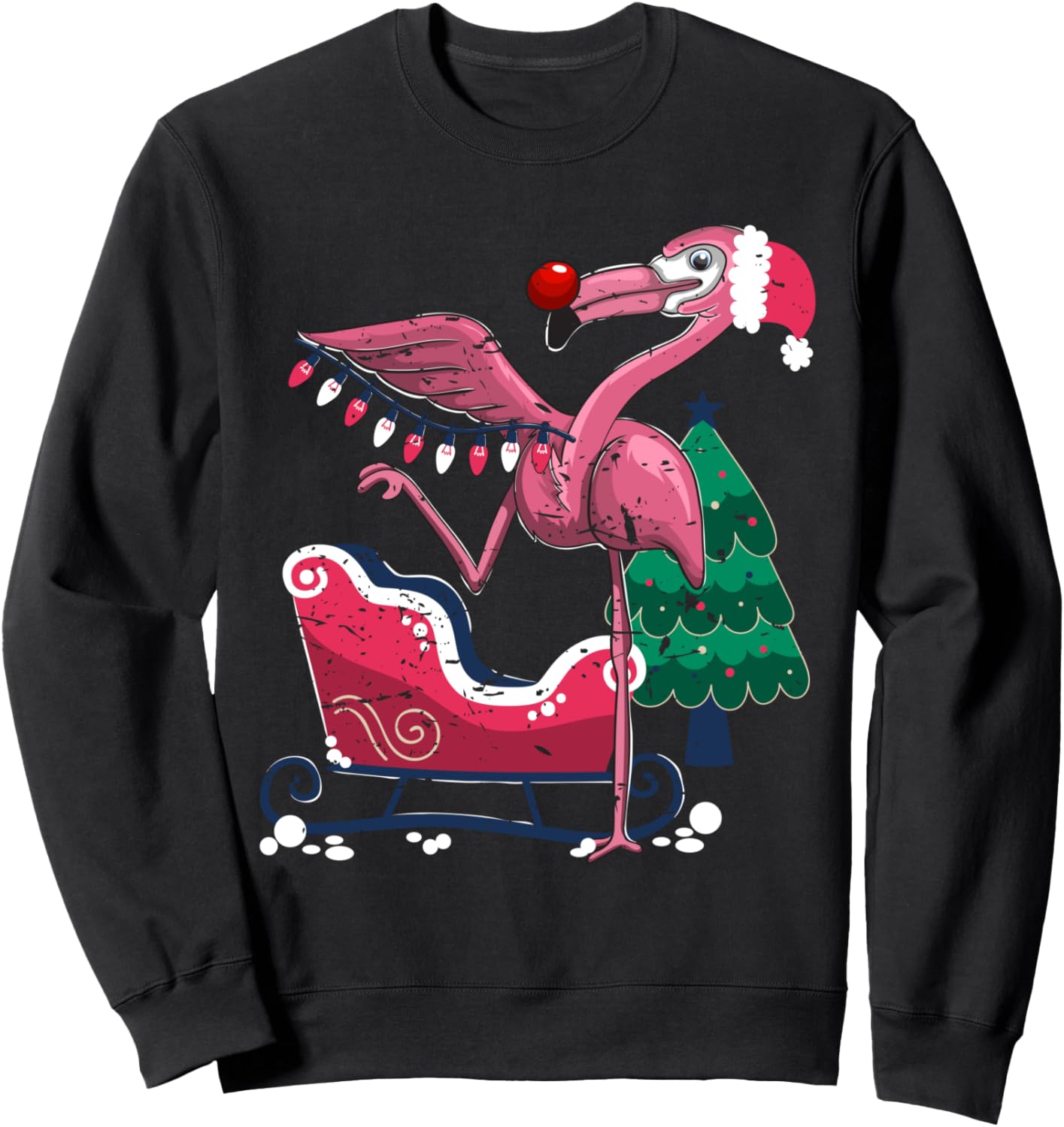 Christmas Tree Xmas Gifts Flamingo Sweatshirt