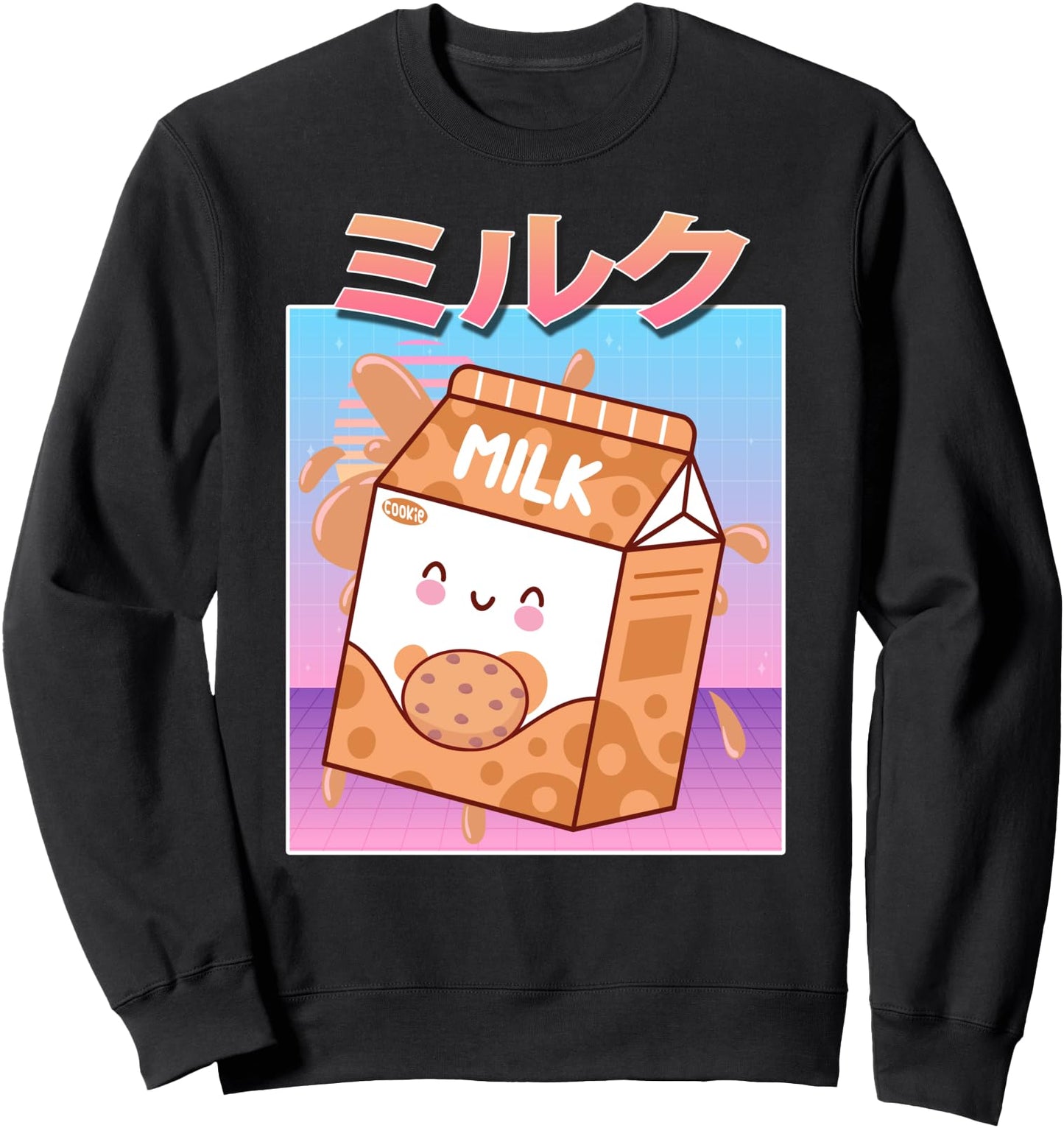 Funny Cookie Milk Shake Retro 90s Japanese Kawaii Cartoon Sweatshirt