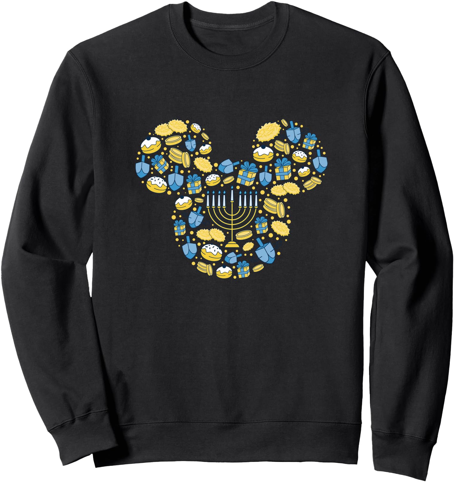 Disney Mickey Mouse Icon Hanukkah Hanukah Dreidel Menorah Sweatshirt