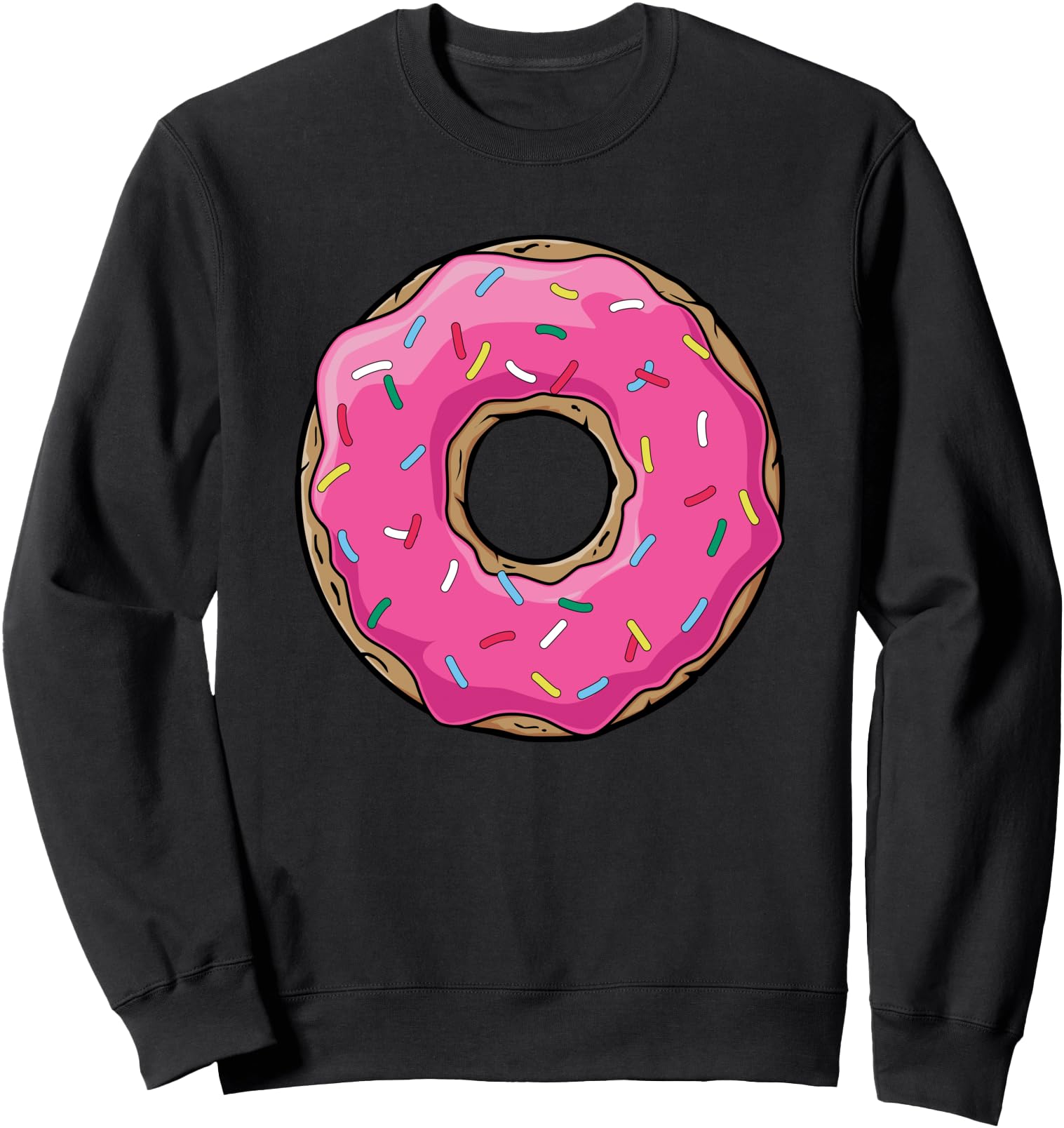 Pink Donut With Sprinkles Sweater - Doughnut Sweets Pastries