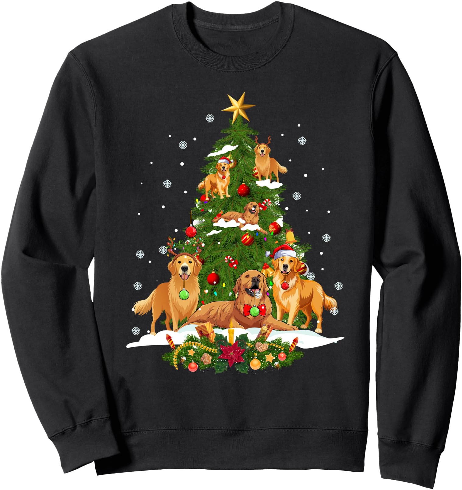 Golden Retriever Christmas Tree Golden Retriever Xmas Party Sweatshirt