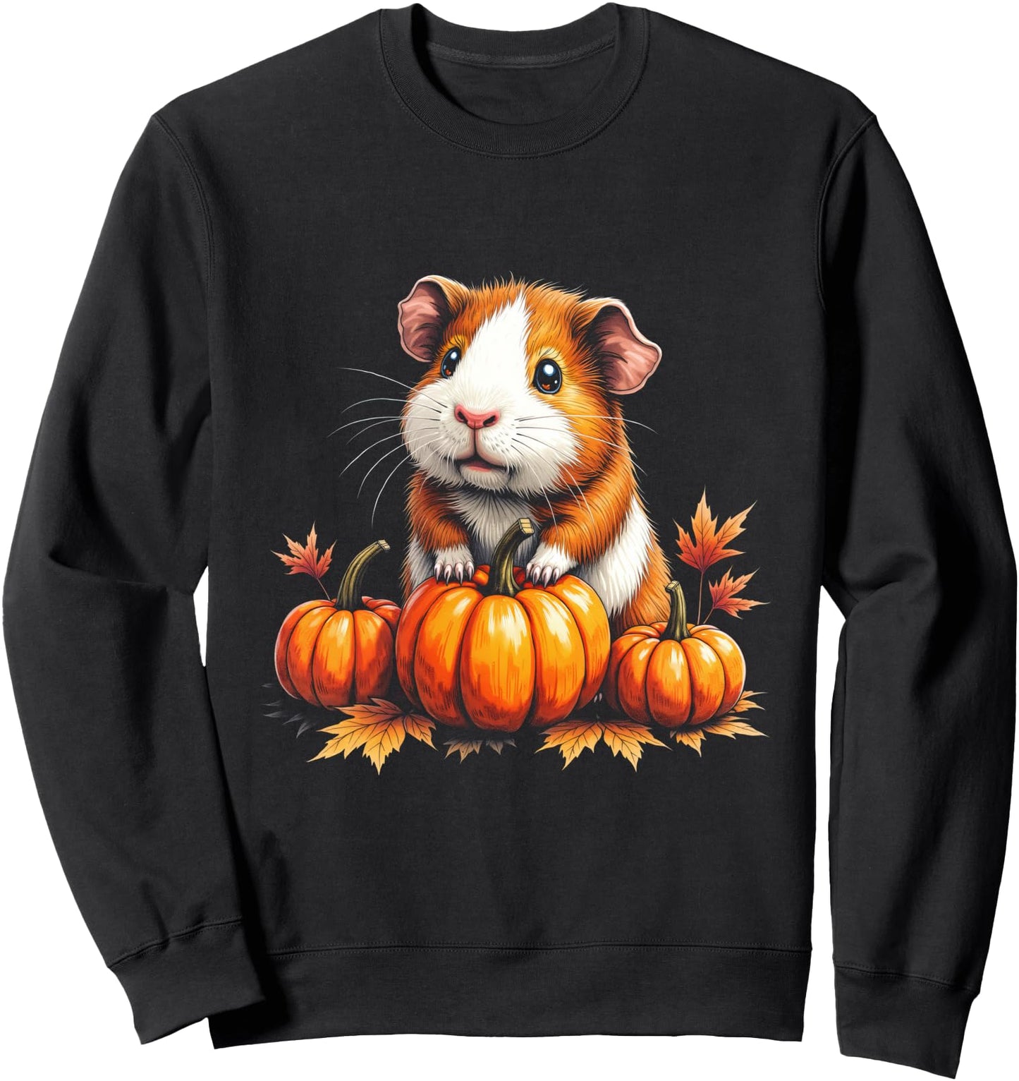 Cute Guinea Pig Fall Vibes Autumn Pumpkins Thanksgiving Sweatshirt