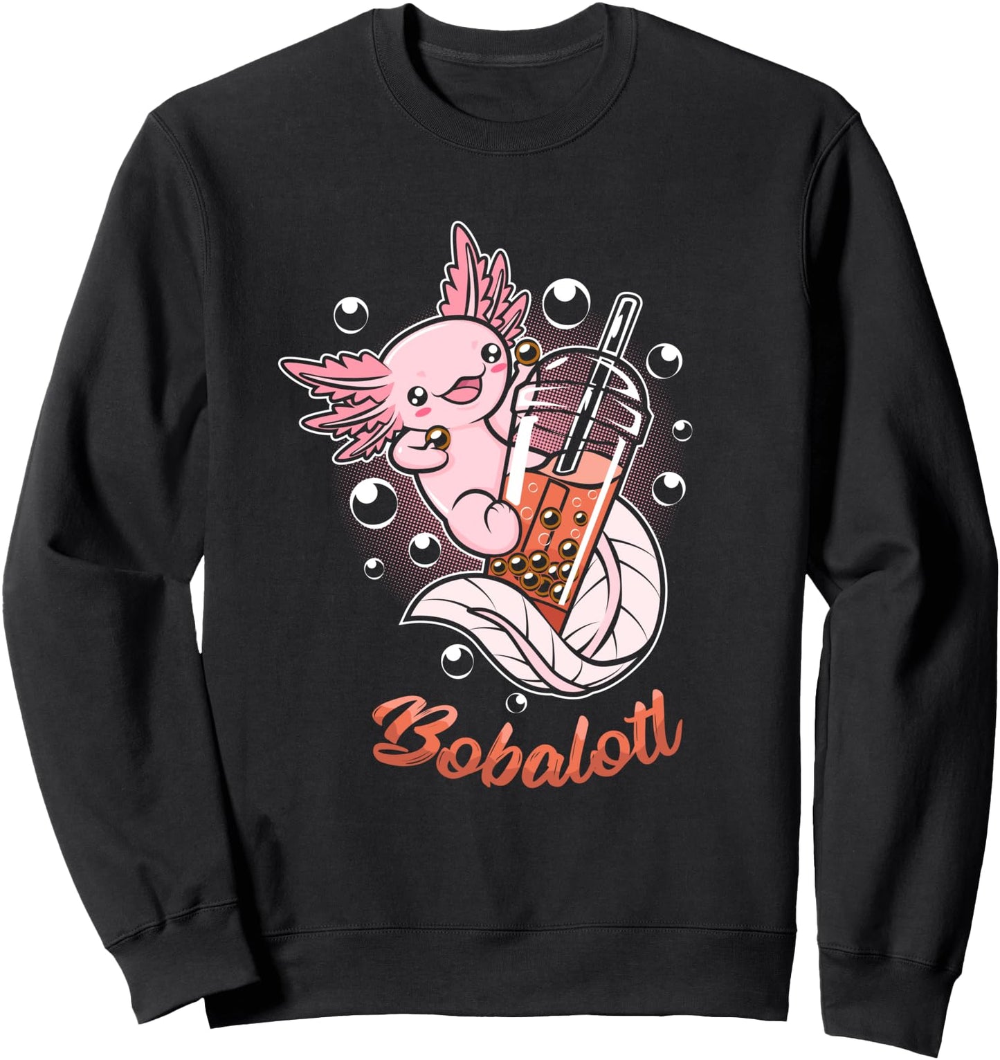 Bobalotl Kawaii Axolotl Boba Tea Bubble Milk Japanese Anime Sweatshirt