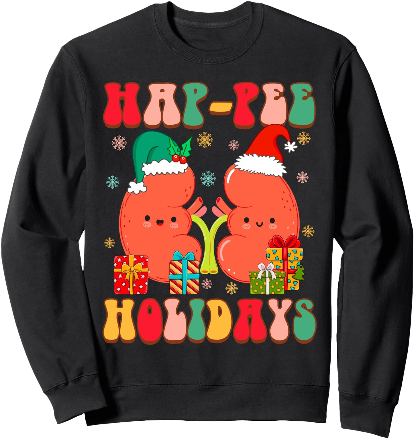 Funny Dialysis Nurse Christmas Xmas Vibes Hap-pee Holidays Sweatshirt