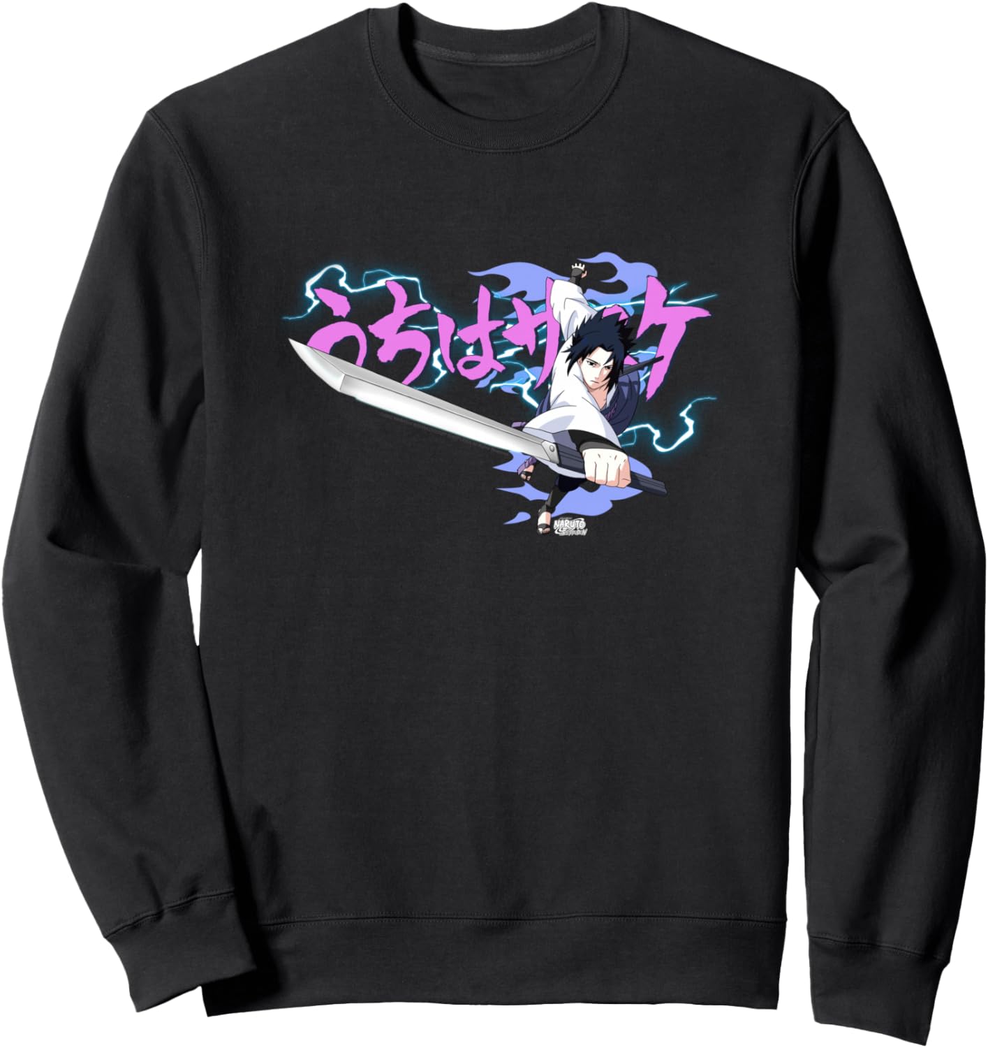 Naruto Shippuden Sasuke Sword Pastel Lightning Anime Sweatshirt