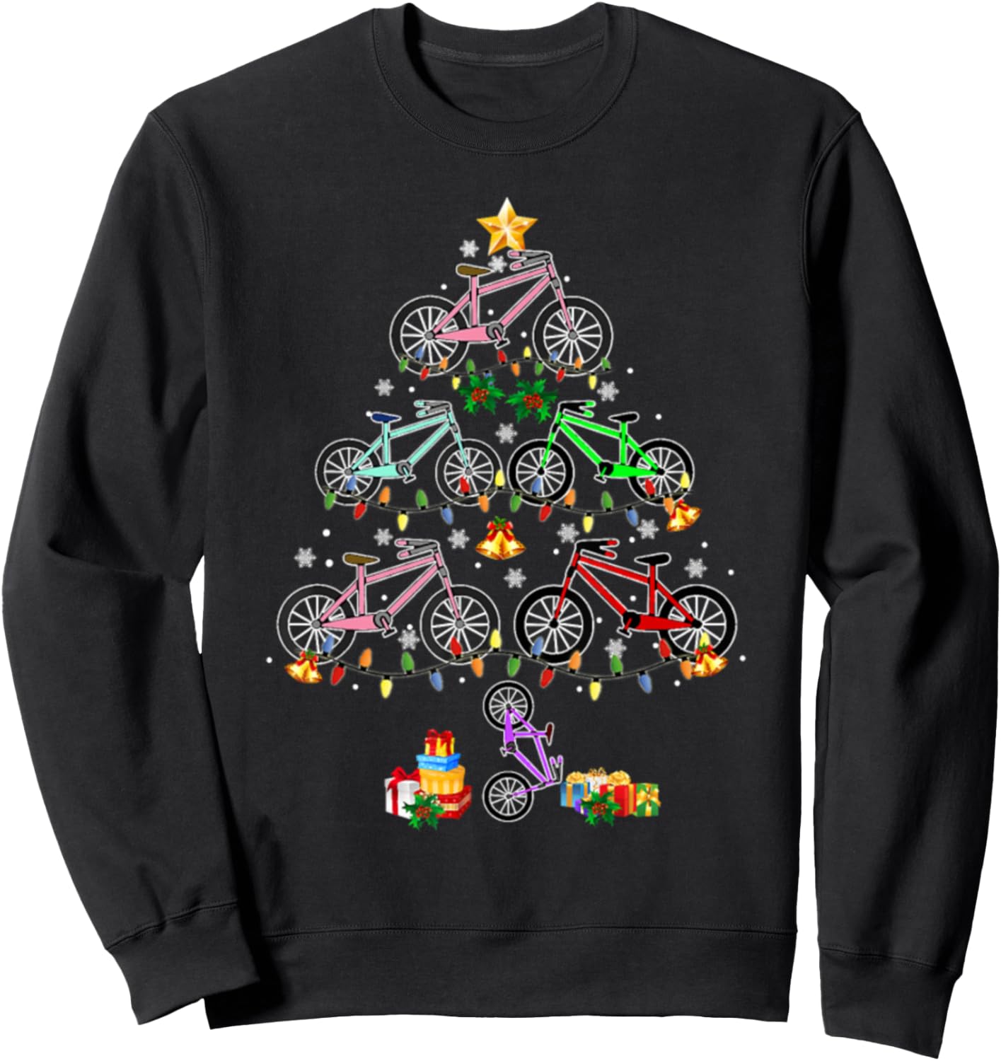 Funny Bicycle Christmas Tree Sweatshirt