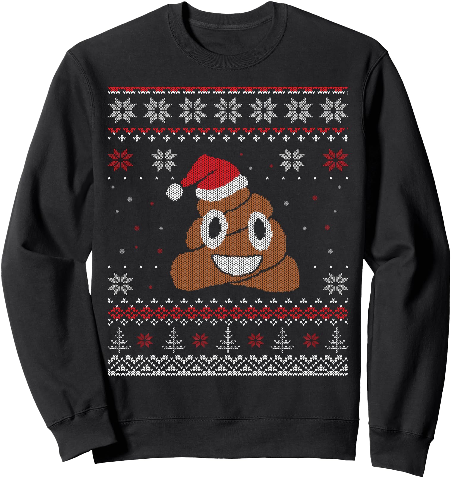 Christmas Poop in A Festive Santa Hat Ugly Christmas Sweatshirt