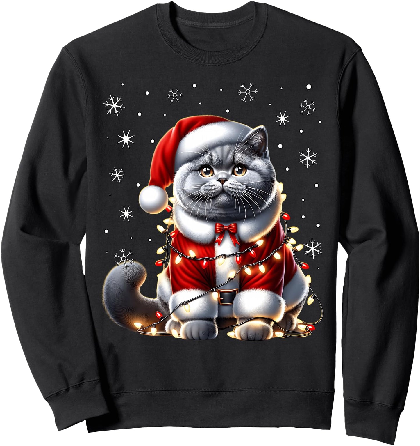 British Shorthair Santa Claus Costume British Shorthair Xmas Sweatshirt