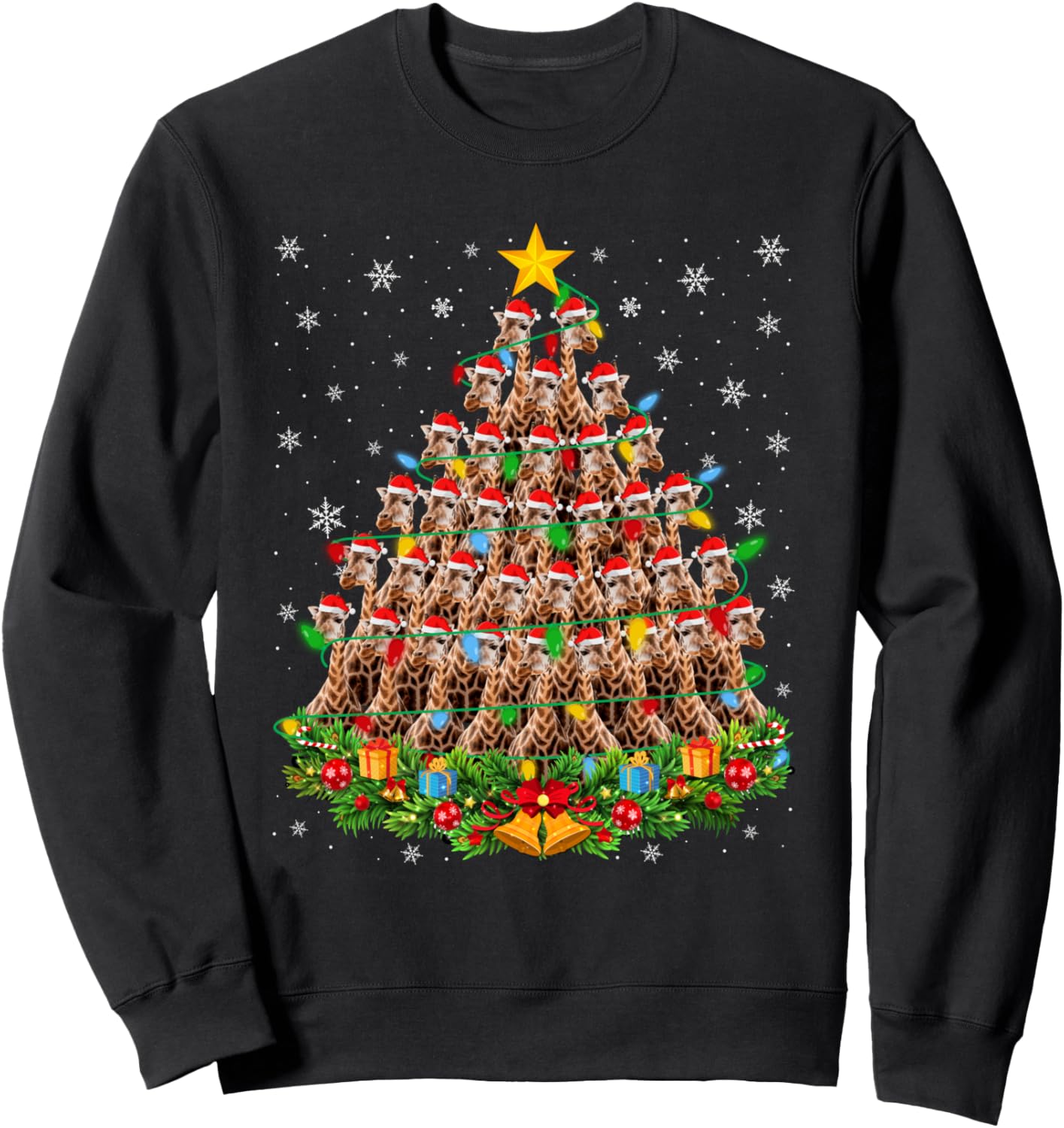 Ugly Christmas Sweater Day Funny Giraffe Christmas Tree Sweatshirt