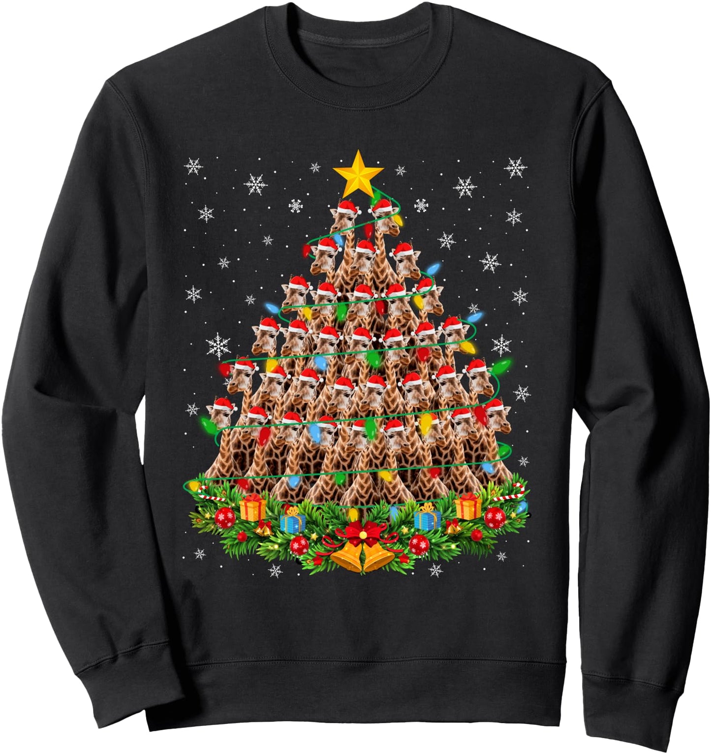 Ugly Christmas Sweater Day Funny Giraffe Christmas Tree Sweatshirt