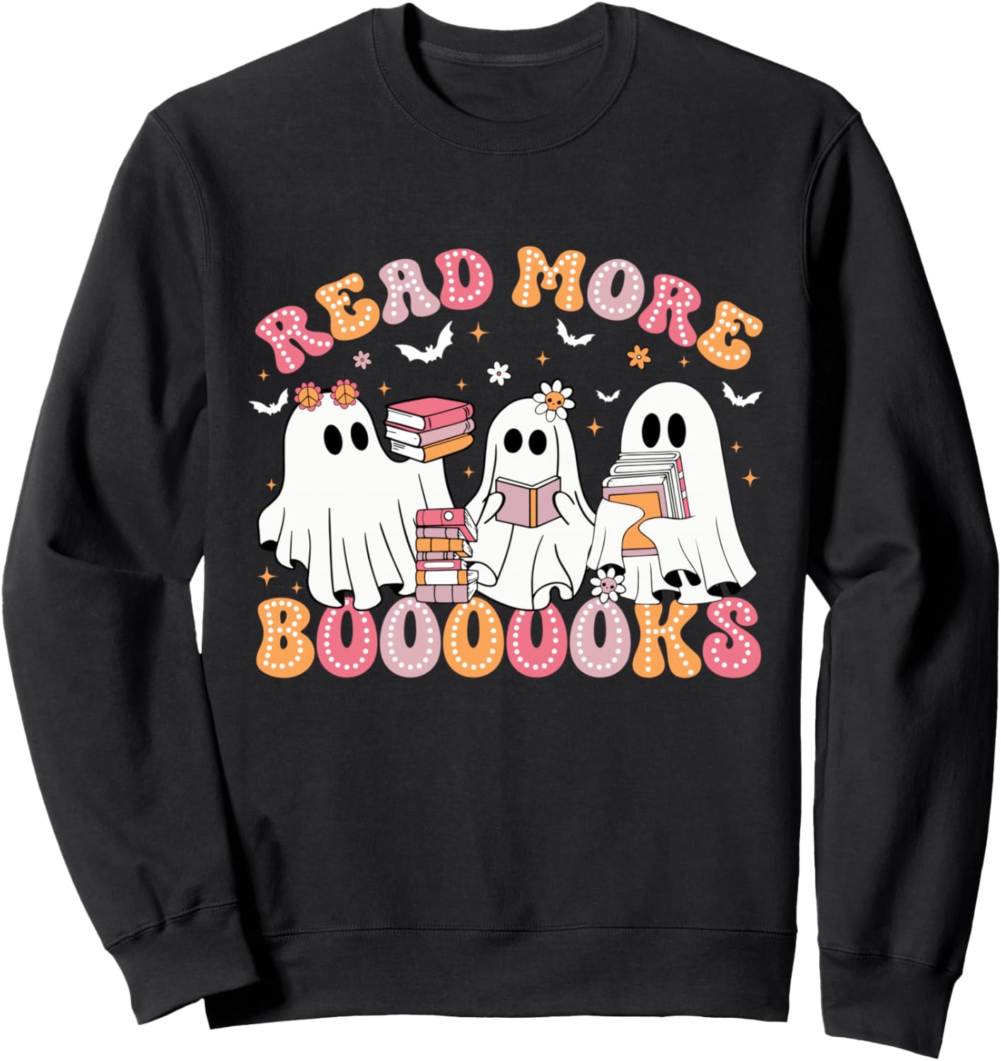 Cute Ghost Book Read More Books Funny Teachers Halloween Sweatshirt