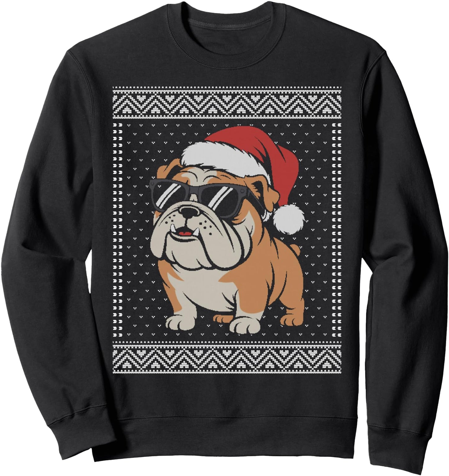 Christmas Bulldog ugly sweater, bulldog wearing santa hat Sweatshirt