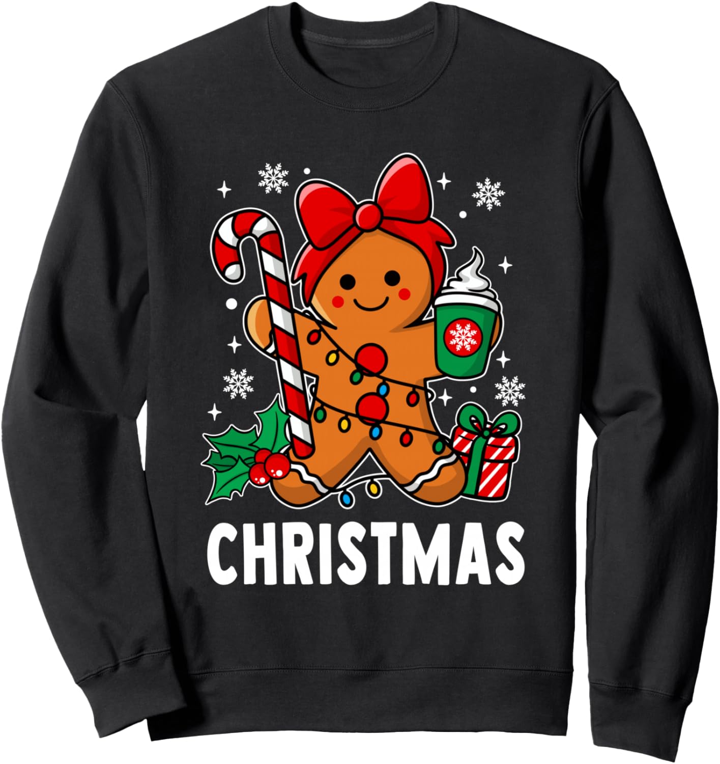 Christmas Merry Xmas Candy Cane Gingerbread Couples Pajama Sweatshirt