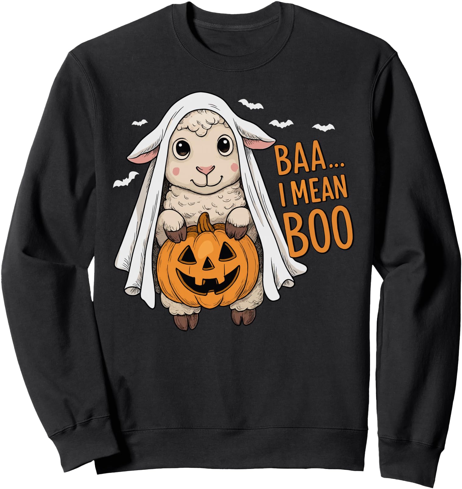 Baa I Mean Boo Ghost Sheep Halloween Ghost Sheep Sweatshirt