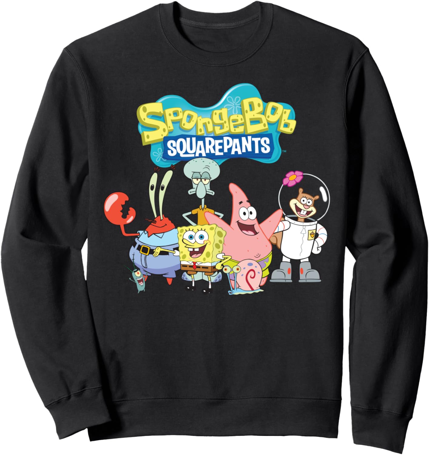 Spongebob Character Line Up With Logo Sweatshirt Sweatshirt