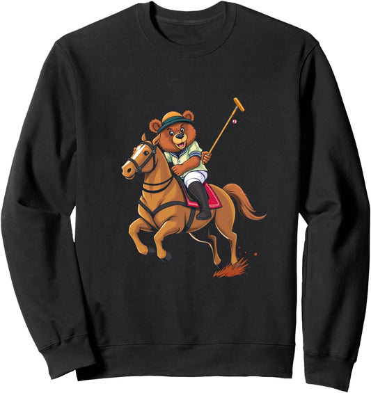 Cartoon Bear Polo Sweatshirt