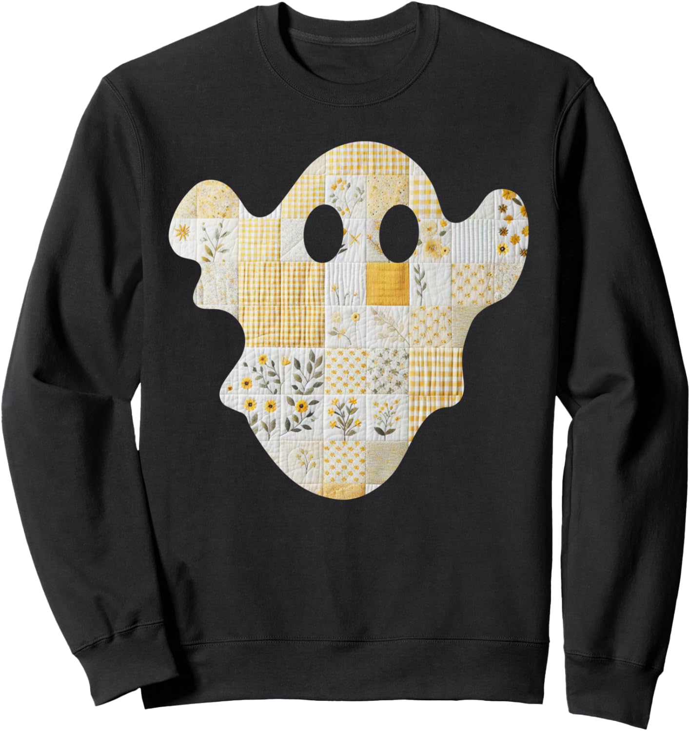 Patchwork Ghost Chic Shabby Retro Yellow Floral Boho Sweatshirt