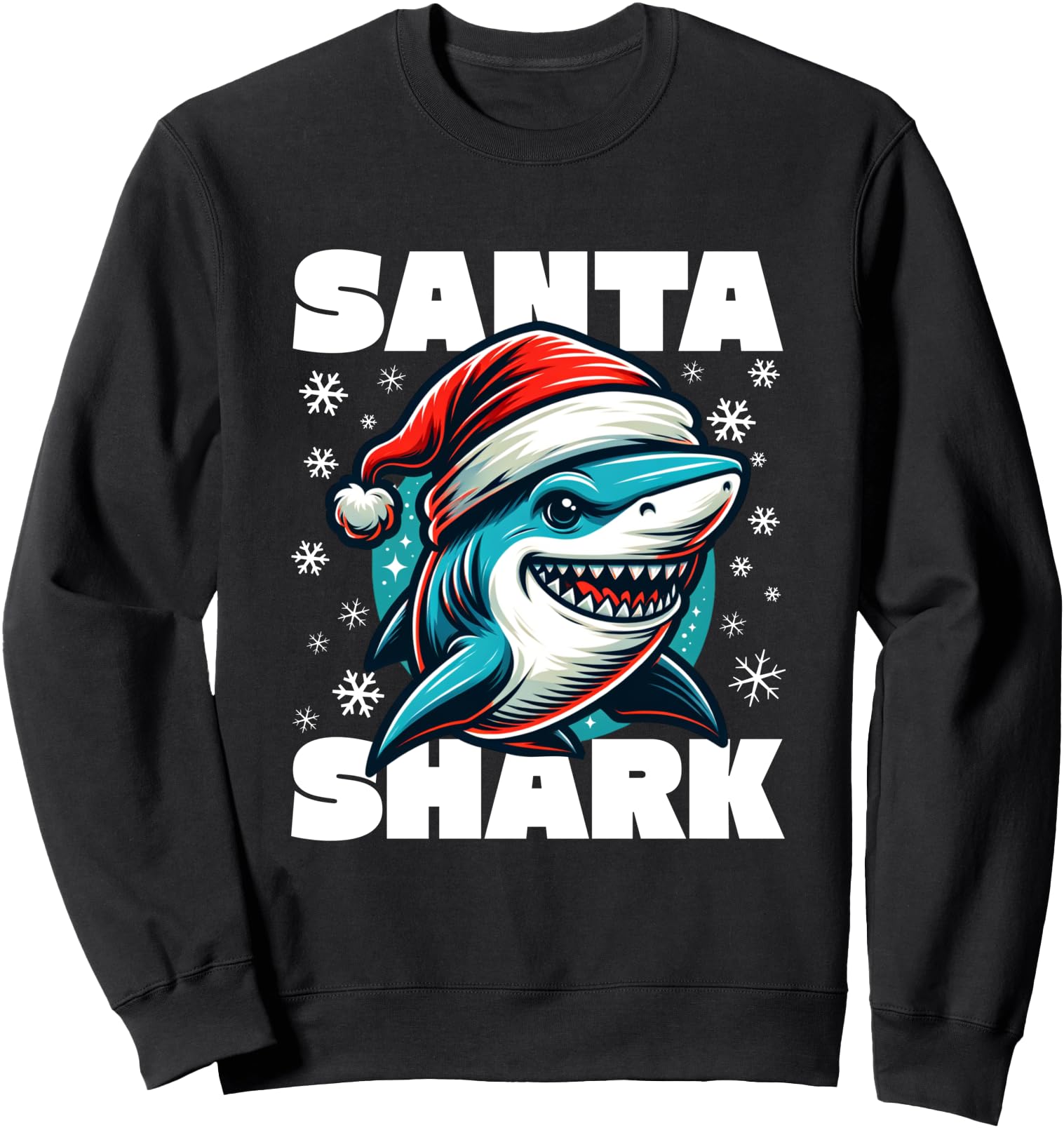 Santa Shark Mens Shark in Santa Hat Merry Christmas Sweatshirt