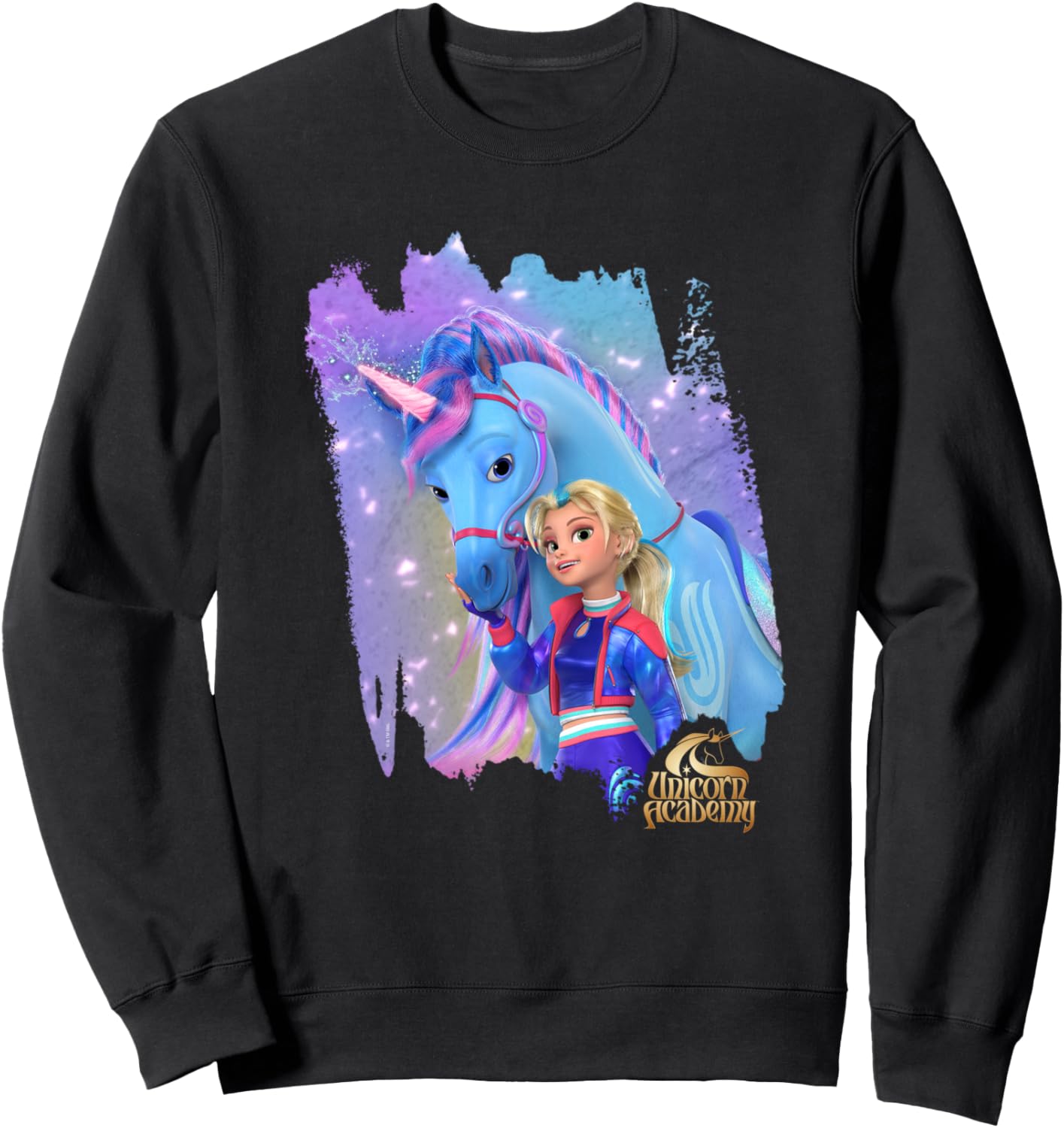 UNICORN ACADEMY Isabel and River Sweatshirt, Small, Black