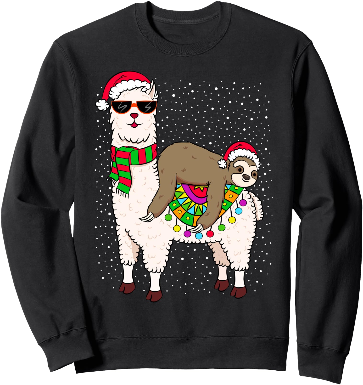 Sloth Riding Llama Christmas Sweater Cute Sloth Xmas Gift Sweatshirt