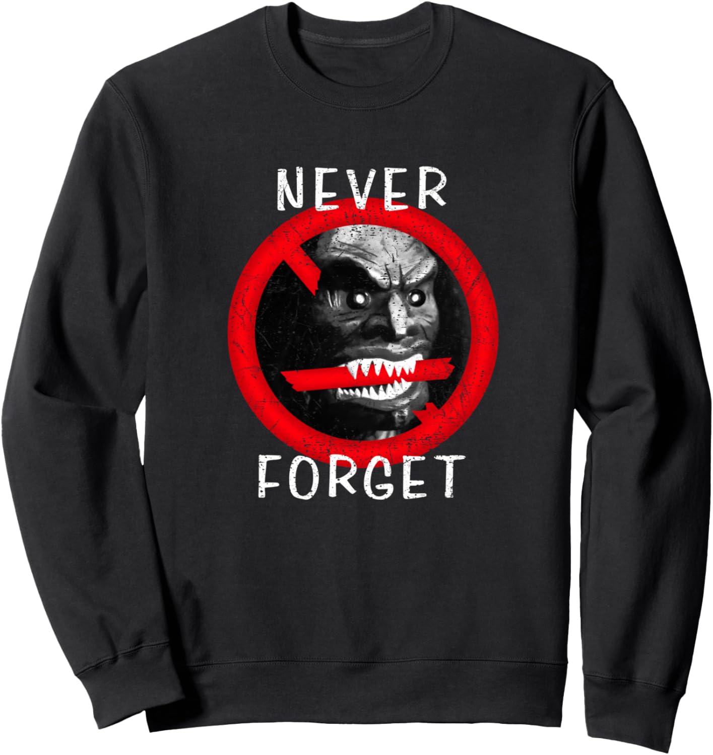 Zuni Doll Never Forget Funny 70s Gen X Pop Culture Vintage Sweatshirt