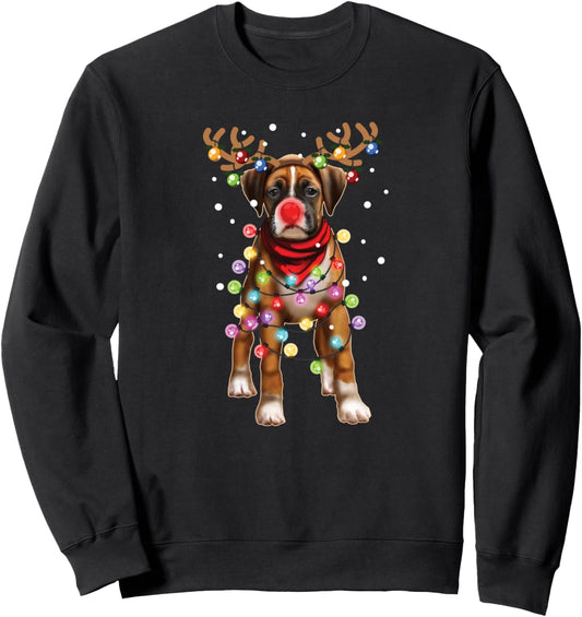 Christmas Dog, Boxer, Dog Lover, Men Women Kids, Dogs, Xmas Sweatshirt