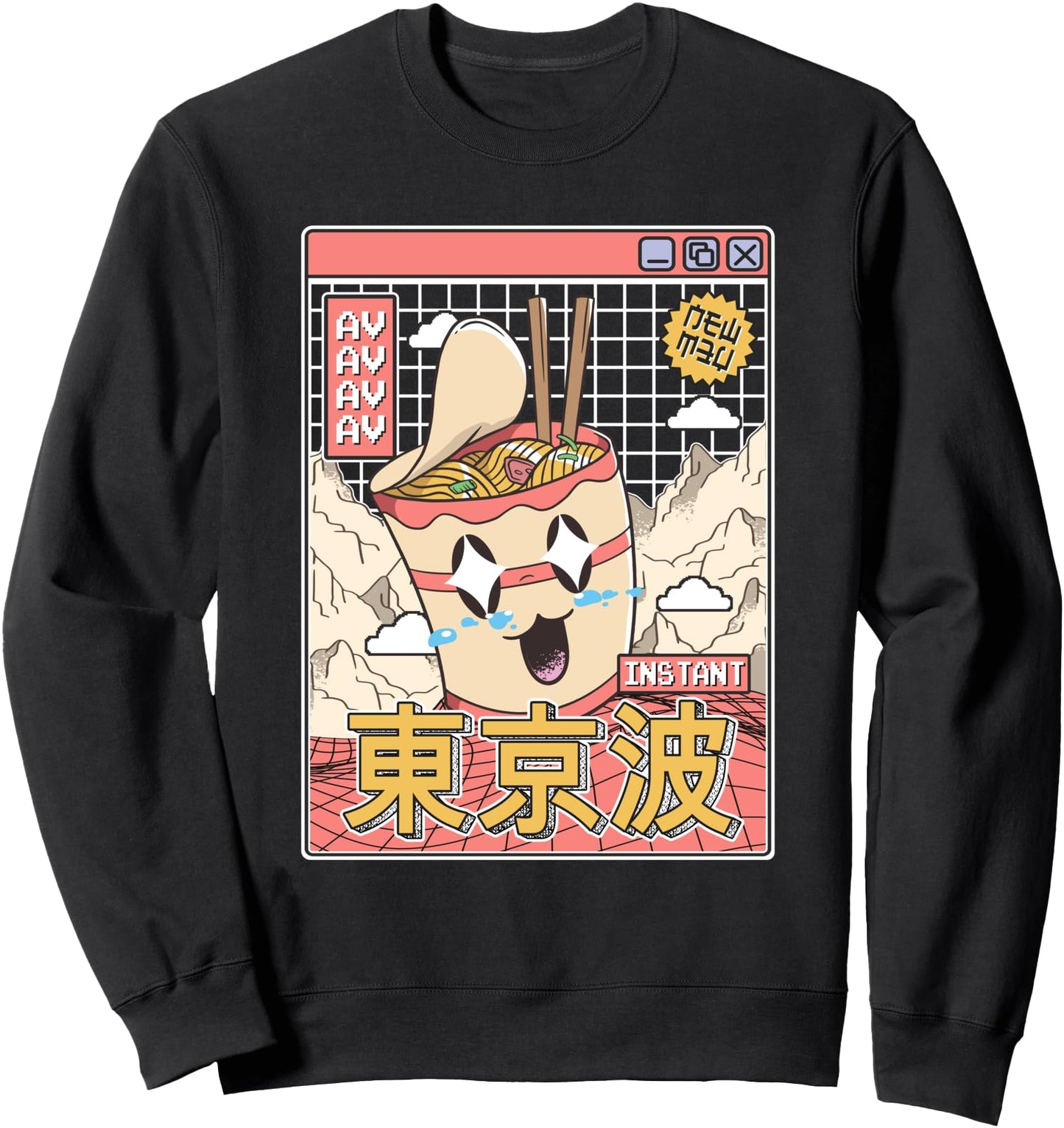Instant Ramen Noodles Cup Japanese Kawaii Vaporwave Ramen Sweatshirt