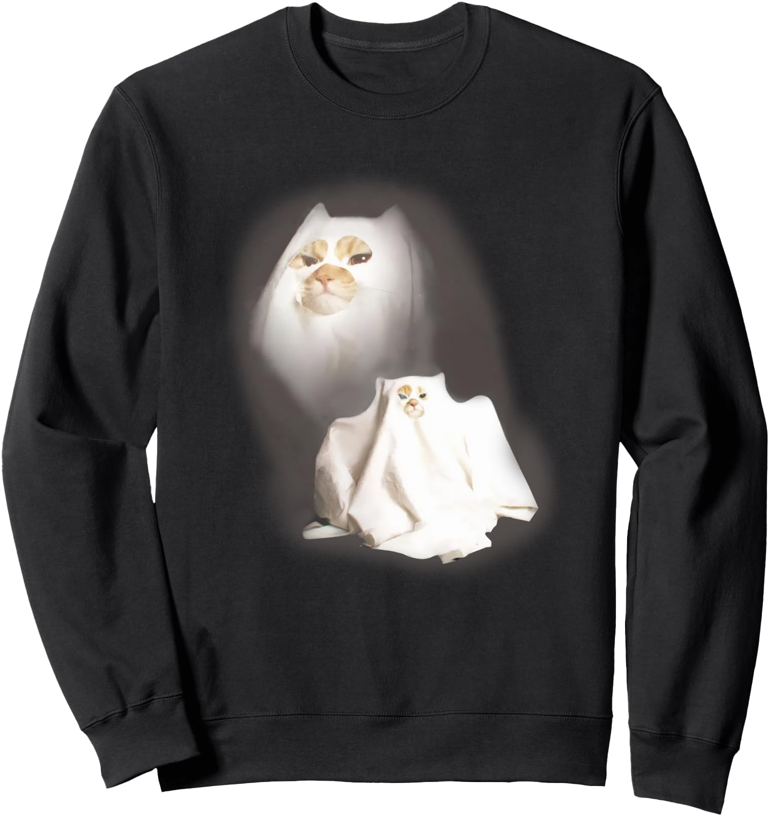 Cute Funny Wizard Cat Ghost Weird Kitten Cat Meme Halloween Sweatshirt