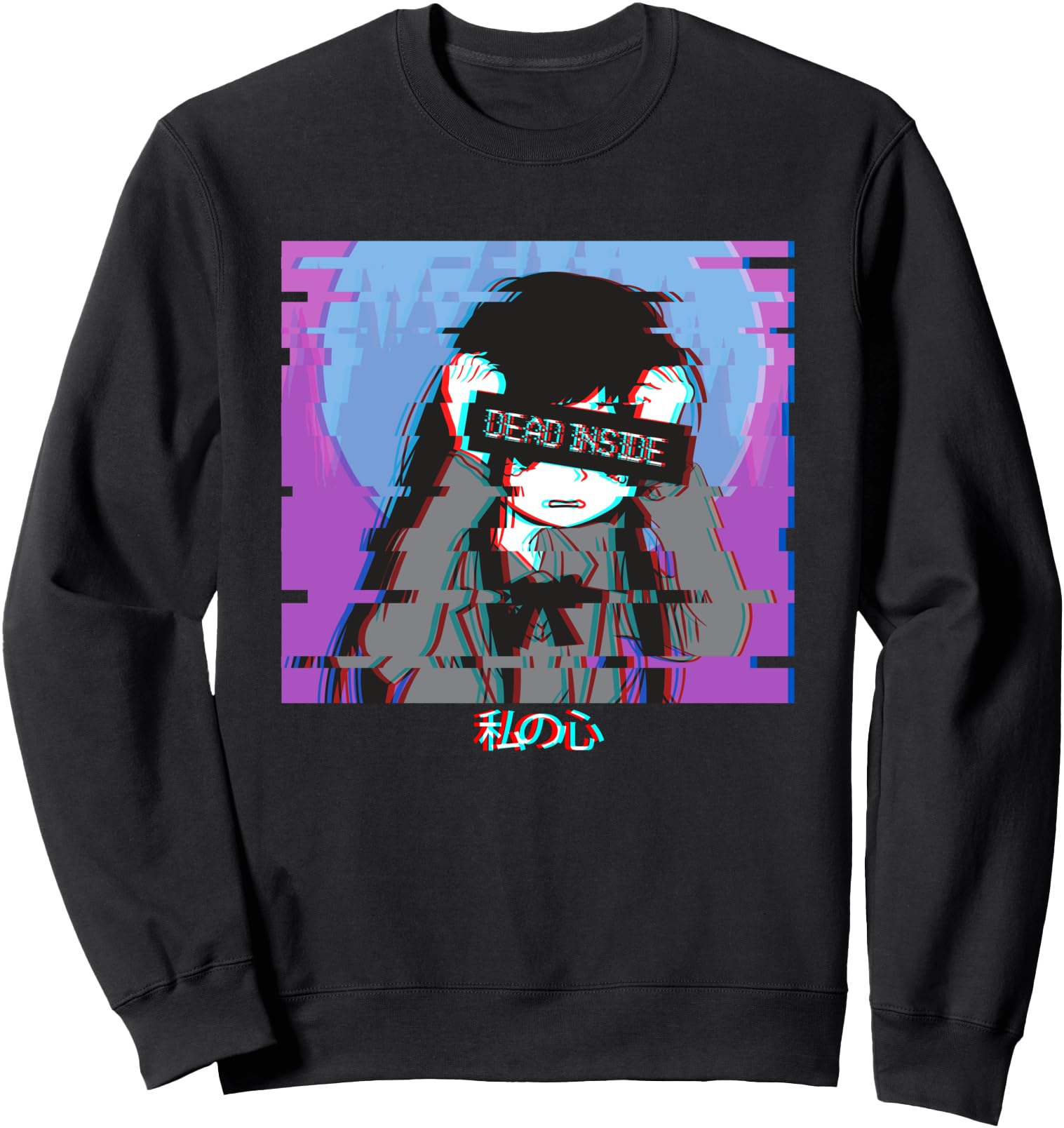 Vaporwave Aesthetic Sad Anime Girl Dead Inside Japanese Sweatshirt