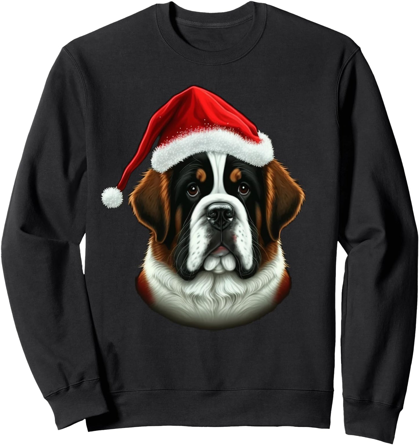 Xmas Saint Bernard Santa on Christmas Saint Bernard Sweatshirt