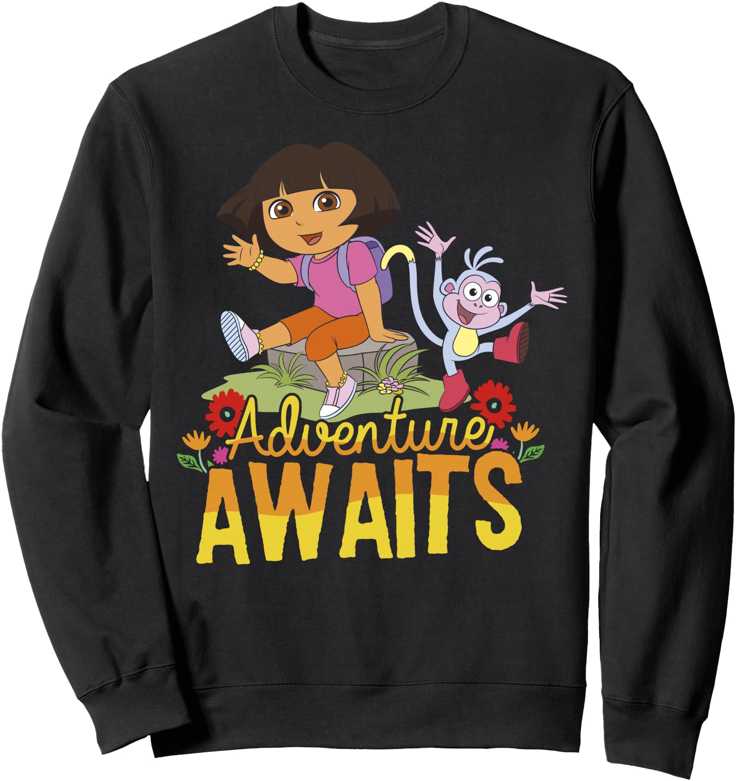 Dora the Explorer Adventure Awaits Dora and Boots Portrait Sweatshirt