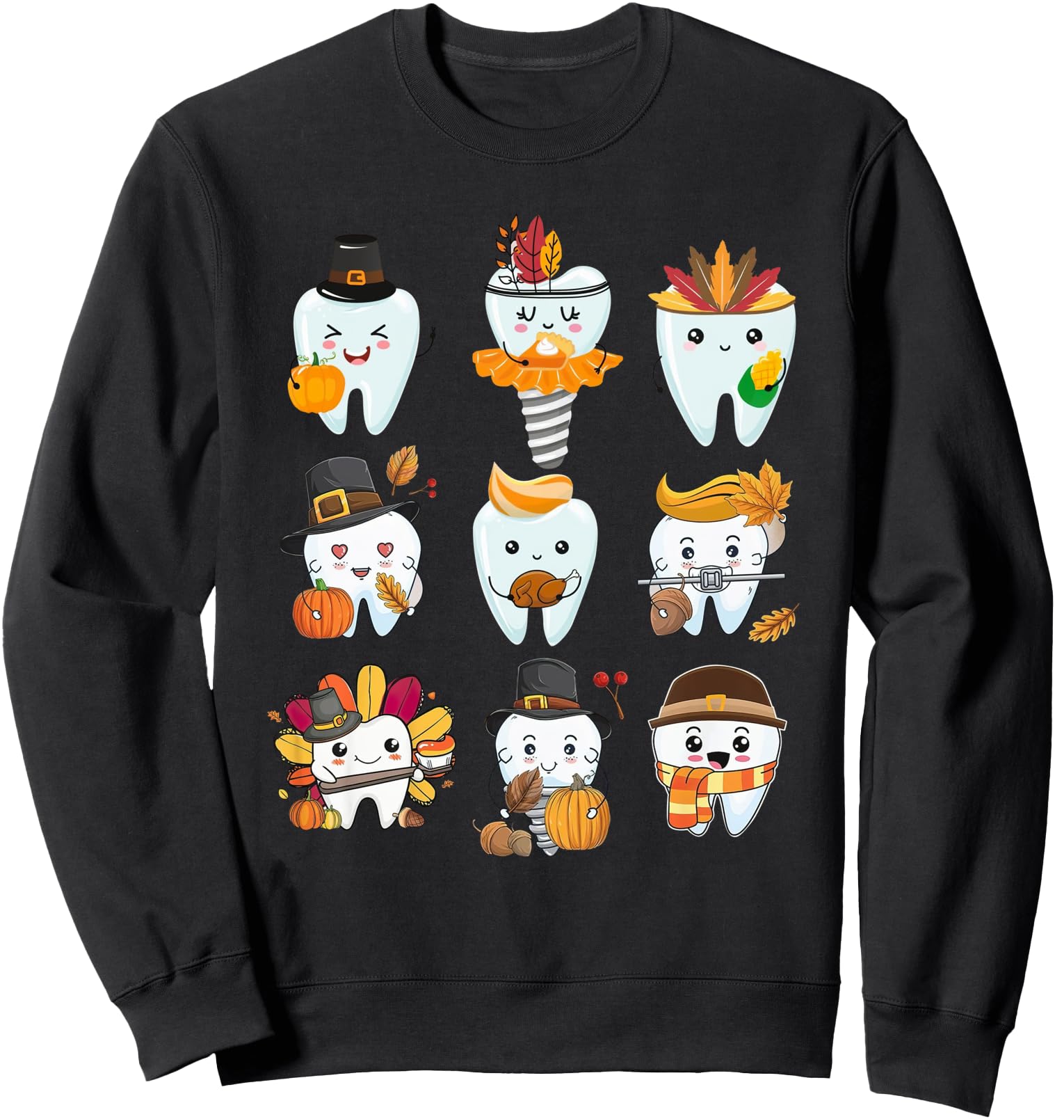 Cute Teeth Dental Squad Dental Assistant Thanksgiving Sweatshirt