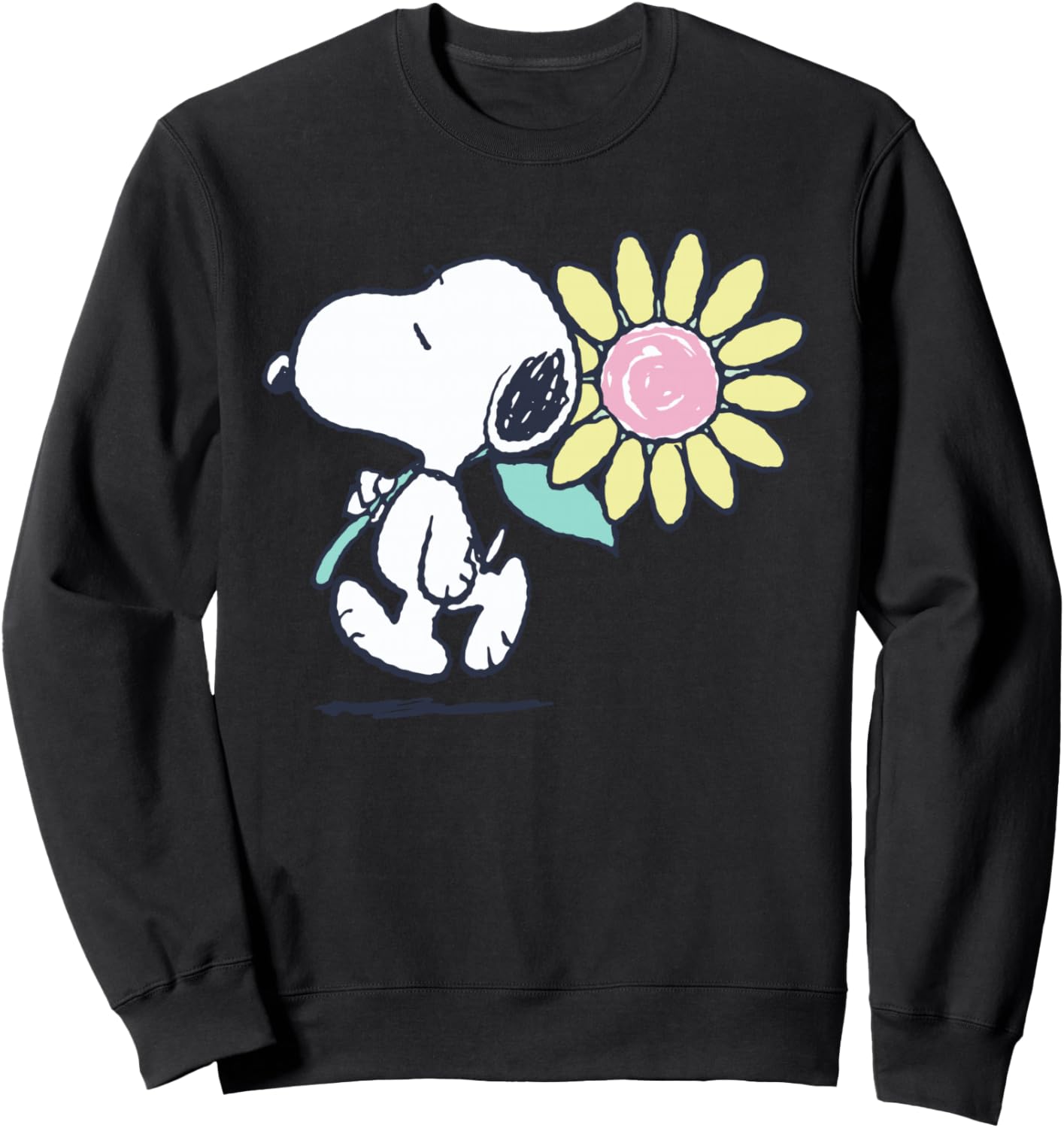 Peanuts Snoopy pink daisy flower Sweatshirt Sweatshirt